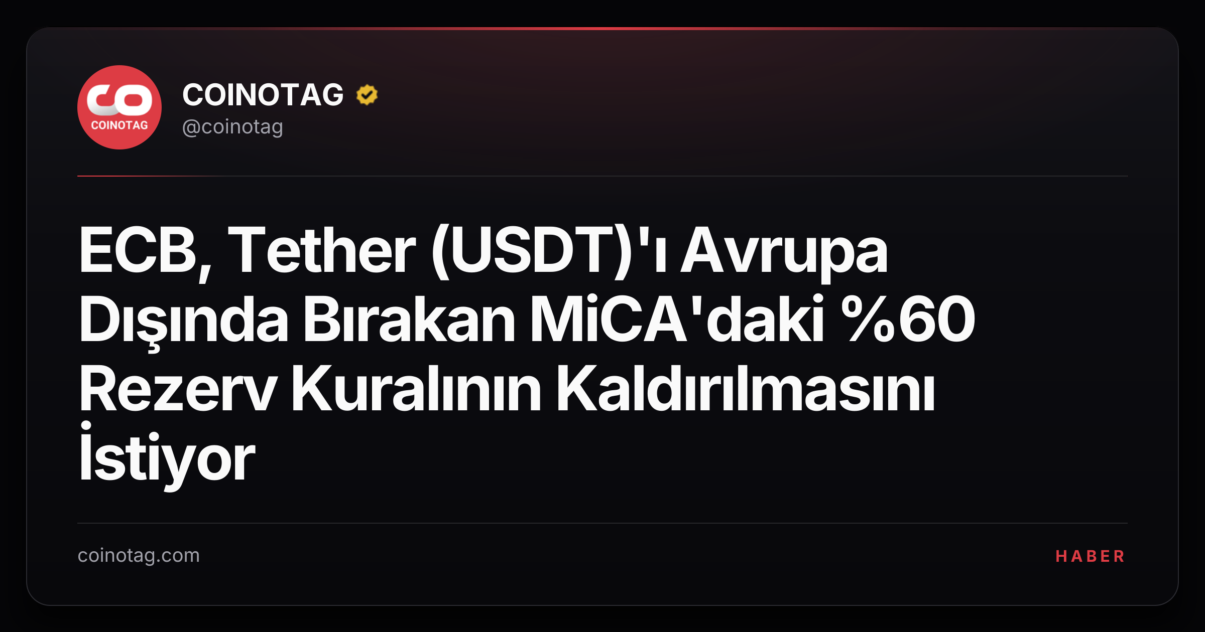 ECB, Tether (USDT)'ı Avrupa Dışında Bırakan MiCA'daki %60 Rezerv Kuralının Kaldırılmasını İstiyor