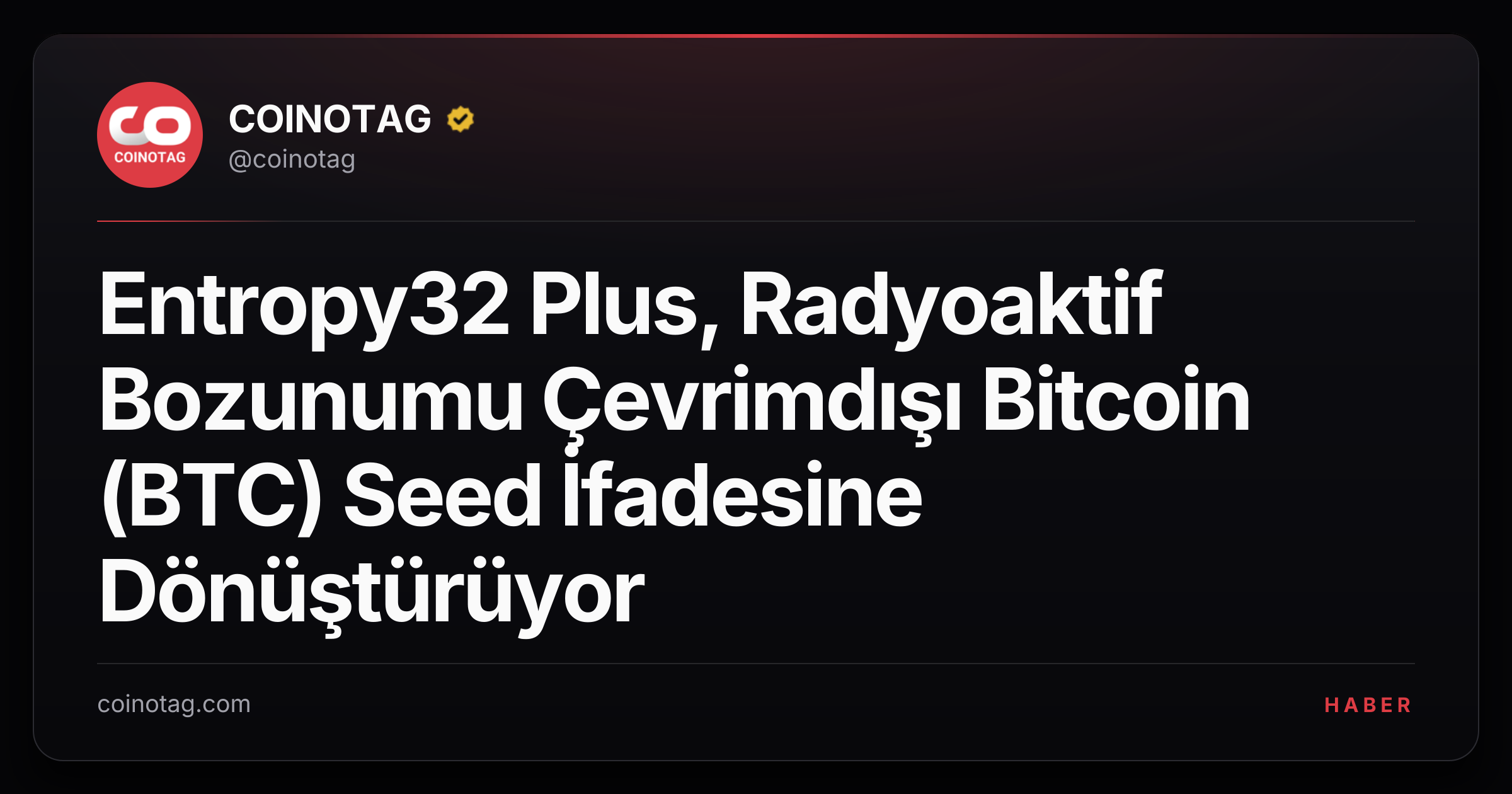 Entropy32 Plus, Radyoaktif Bozunumu Çevrimdışı Bitcoin (BTC) Seed İfadesine Dönüştürüyor