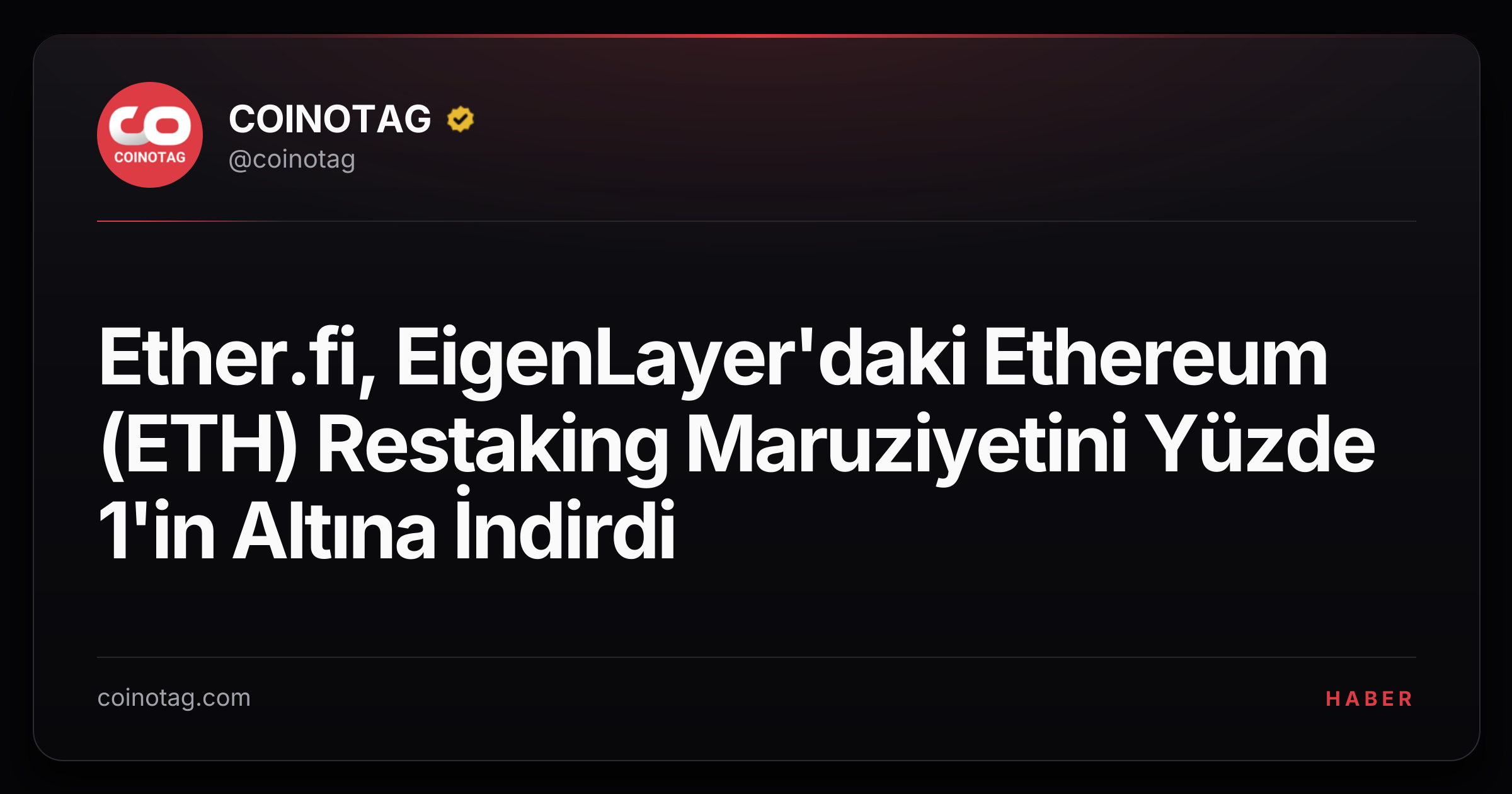 Ether.fi, EigenLayer'daki Ethereum (ETH) Restaking Maruziyetini Yüzde 1'in Altına İndirdi