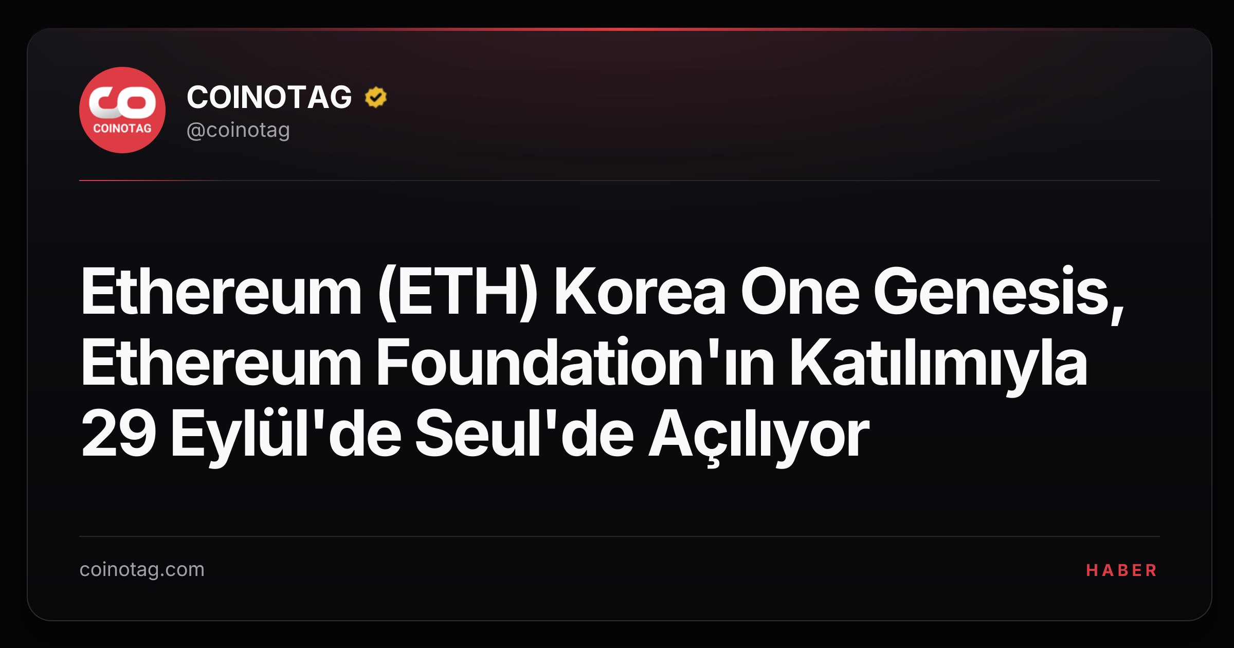 Ethereum (ETH) Korea One Genesis, Ethereum Foundation'ın Katılımıyla 29 Eylül'de Seul'de Açılıyor