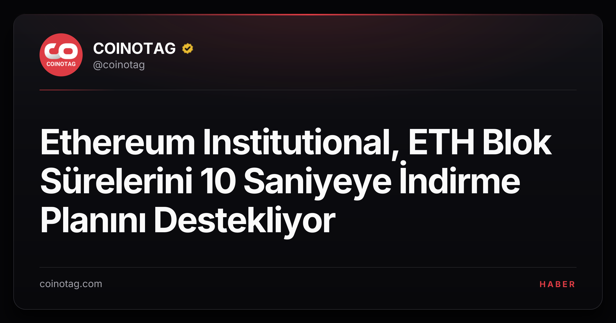 Ethereum Institutional, ETH Blok Sürelerini 10 Saniyeye İndirme Planını Destekliyor