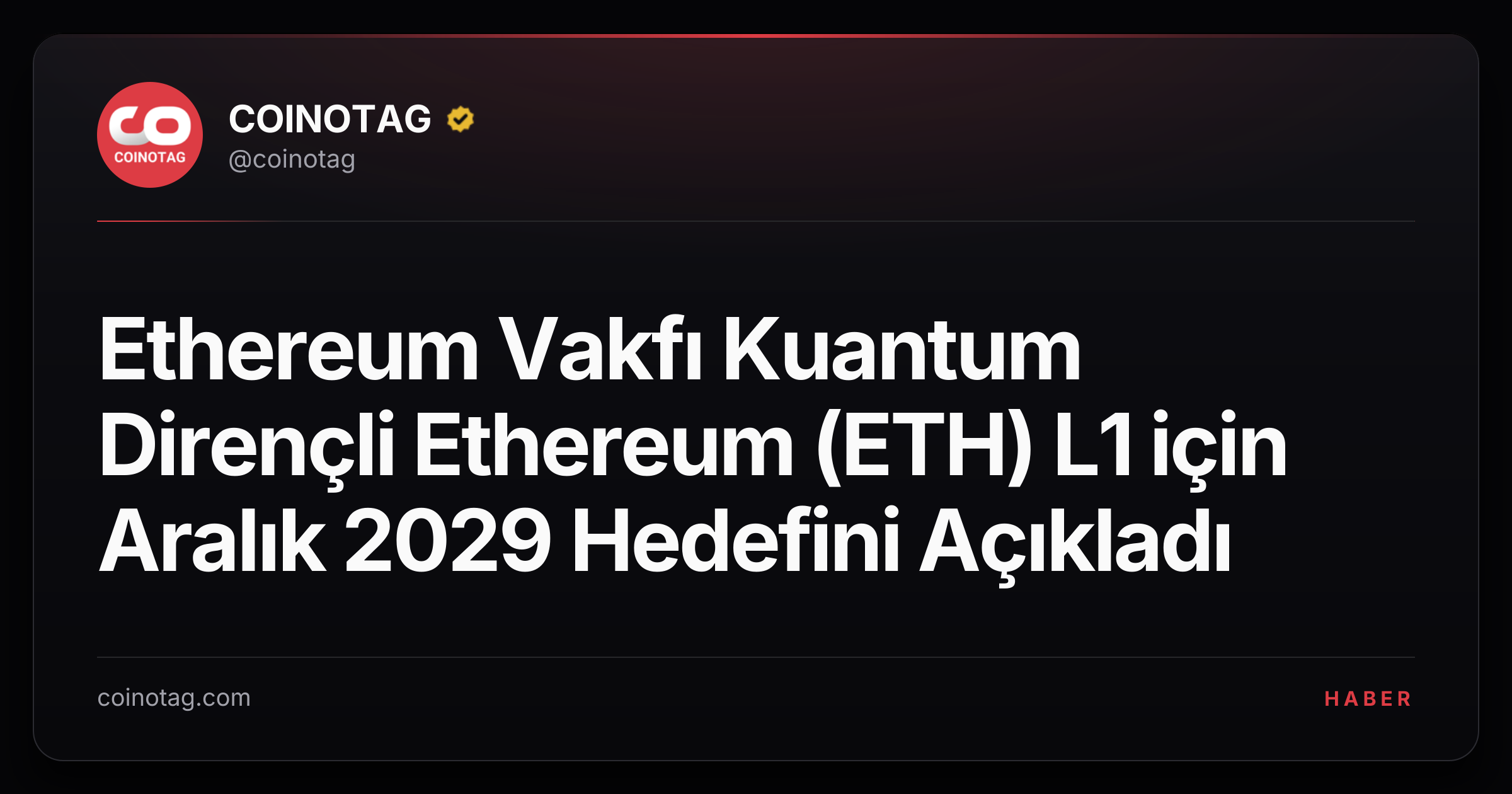 Ethereum Vakfı Kuantum Dirençli Ethereum (ETH) L1 için Aralık 2029 Hedefini Açıkladı