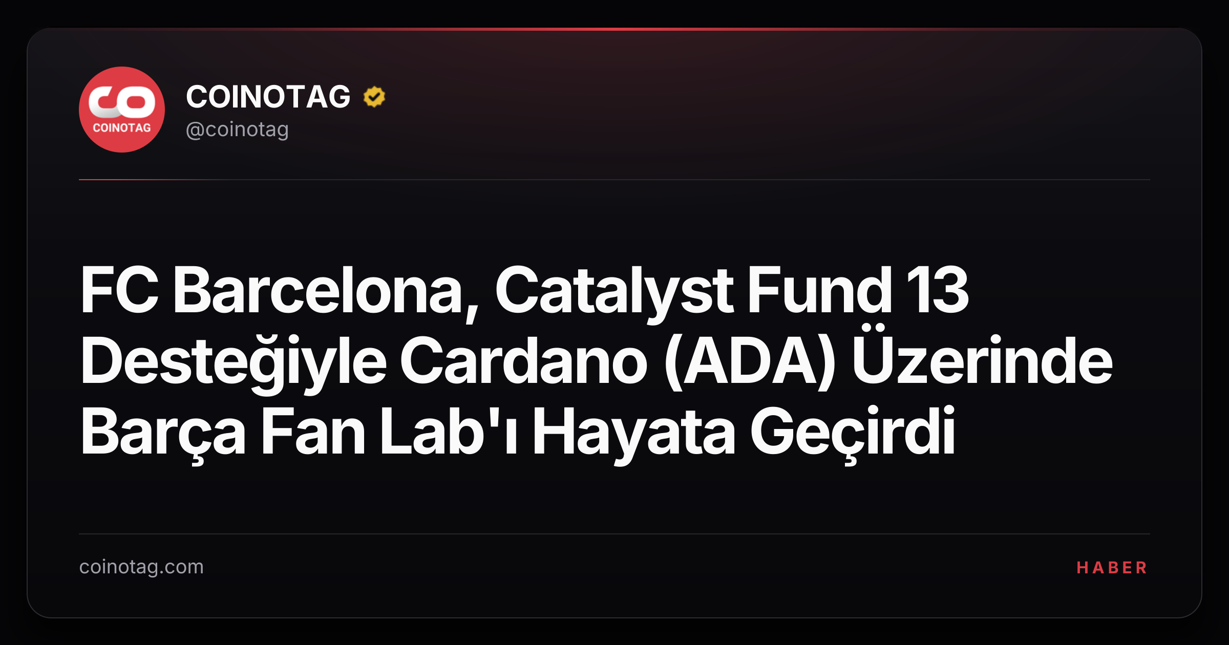 FC Barcelona, Catalyst Fund 13 Desteğiyle Cardano (ADA) Üzerinde Barça Fan Lab'ı Hayata Geçirdi