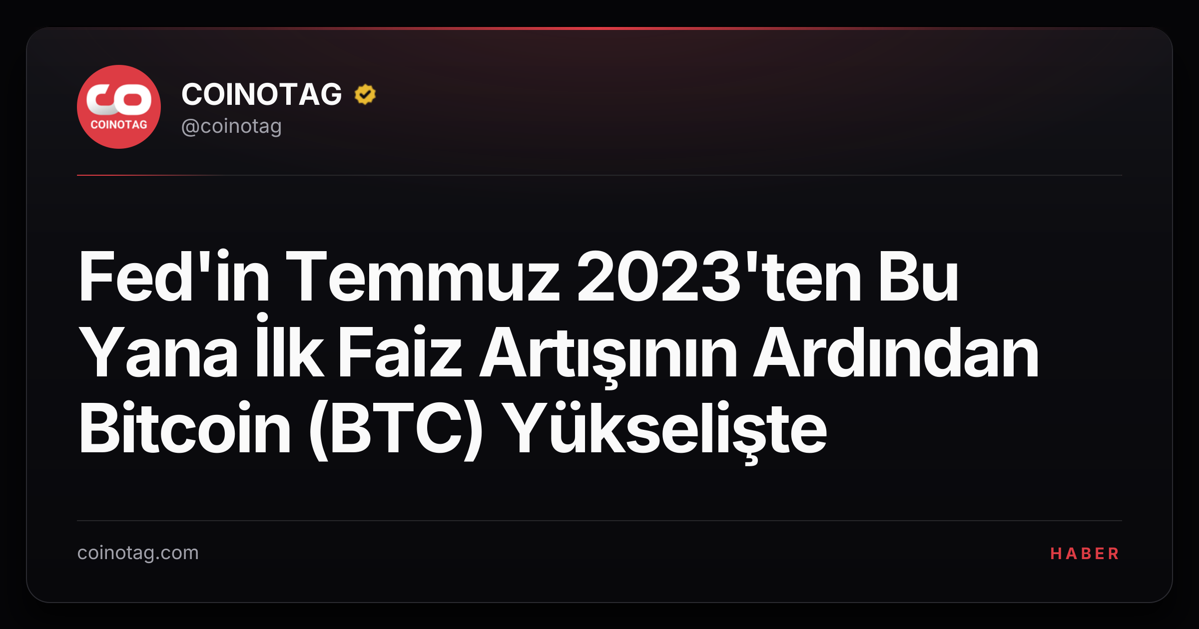 Fed'in Temmuz 2023'ten Bu Yana İlk Faiz Artışının Ardından Bitcoin (BTC) Yükselişte