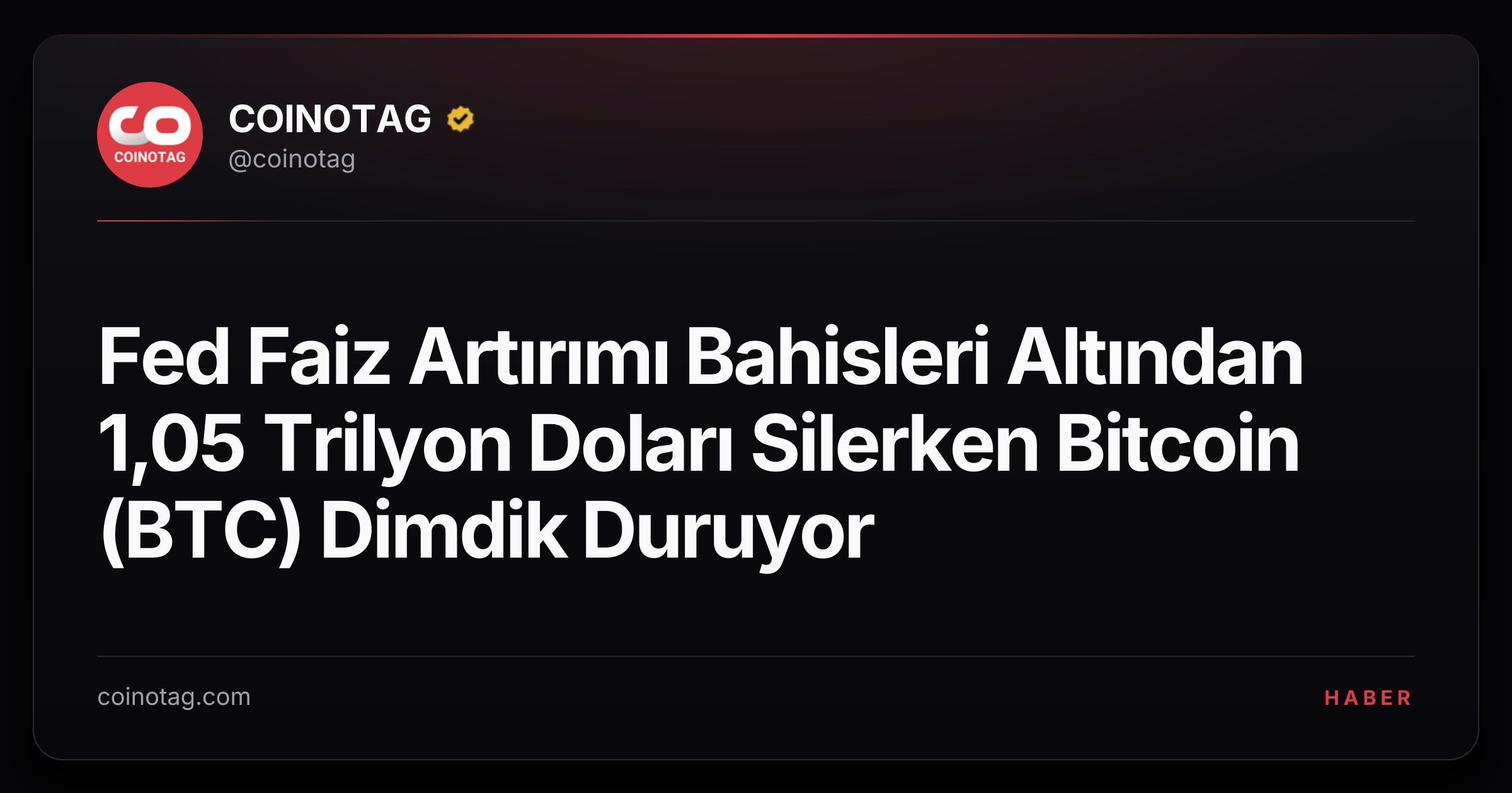 Fed Faiz Artırımı Bahisleri Altından 1,05 Trilyon Doları Silerken Bitcoin (BTC) Dimdik Duruyor