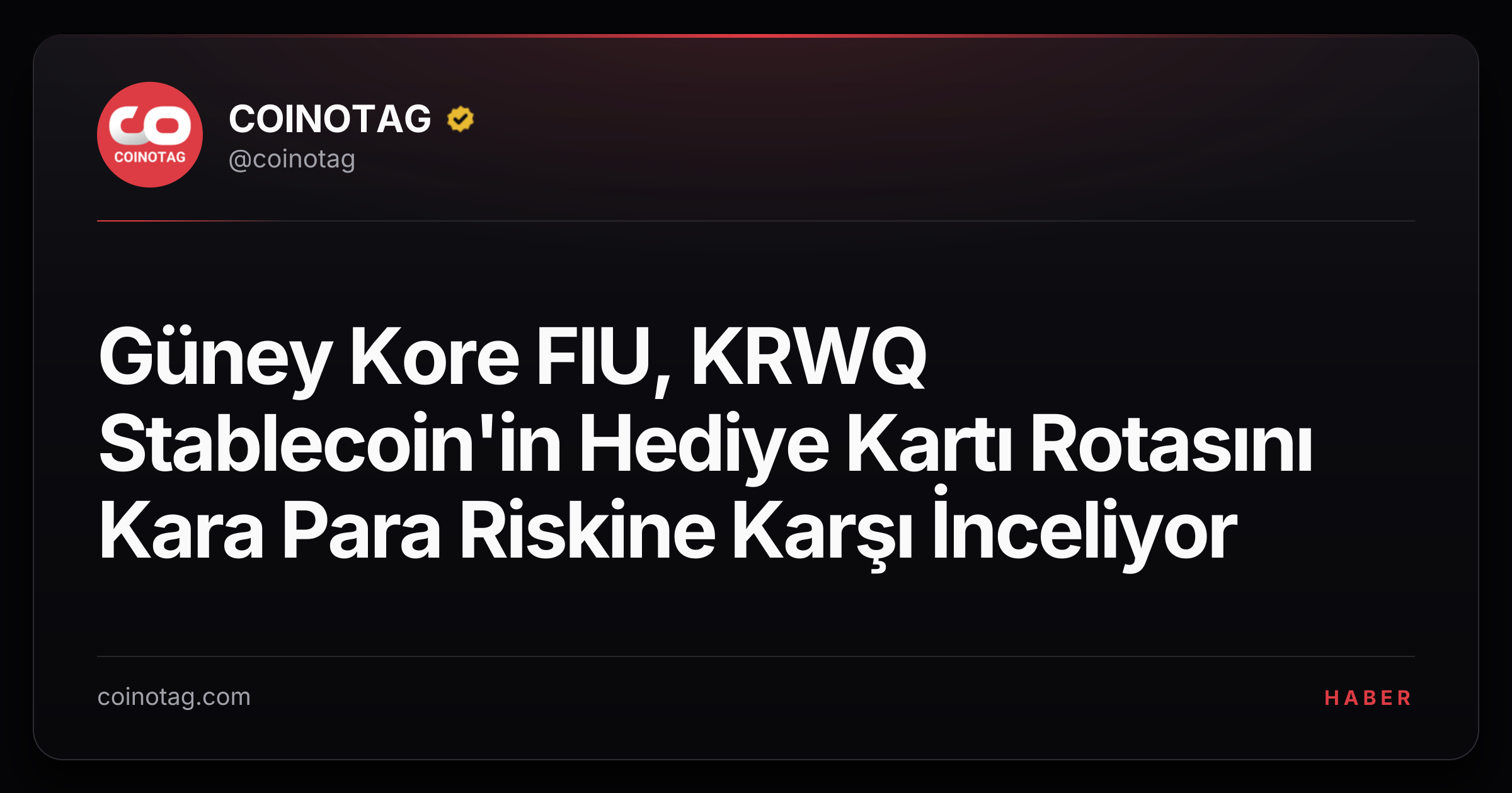 Güney Kore FIU, KRWQ Stablecoin'in Hediye Kartı Rotasını Kara Para Riskine Karşı İnceliyor