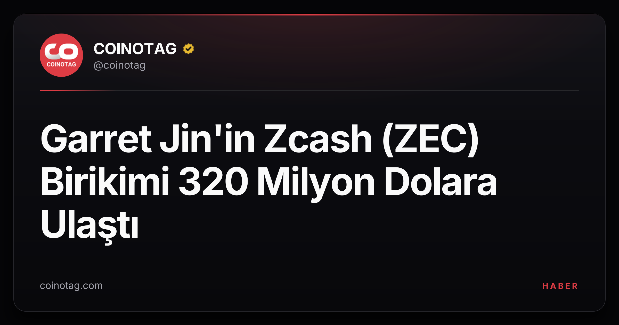 Garret Jin'in Zcash (ZEC) Birikimi 320 Milyon Dolara Ulaştı