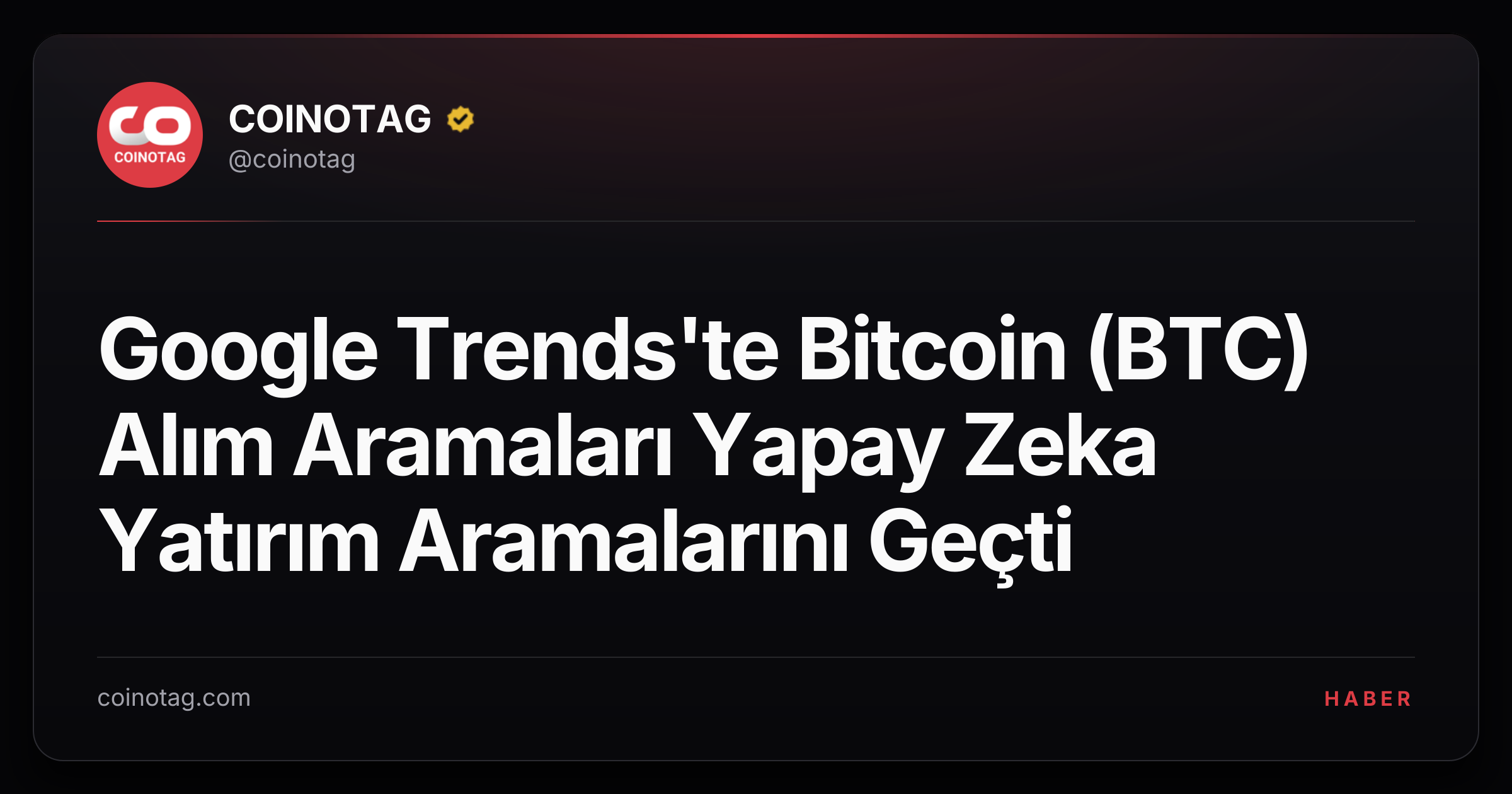 Google Trends'te Bitcoin (BTC) Alım Aramaları Yapay Zeka Yatırım Aramalarını Geçti