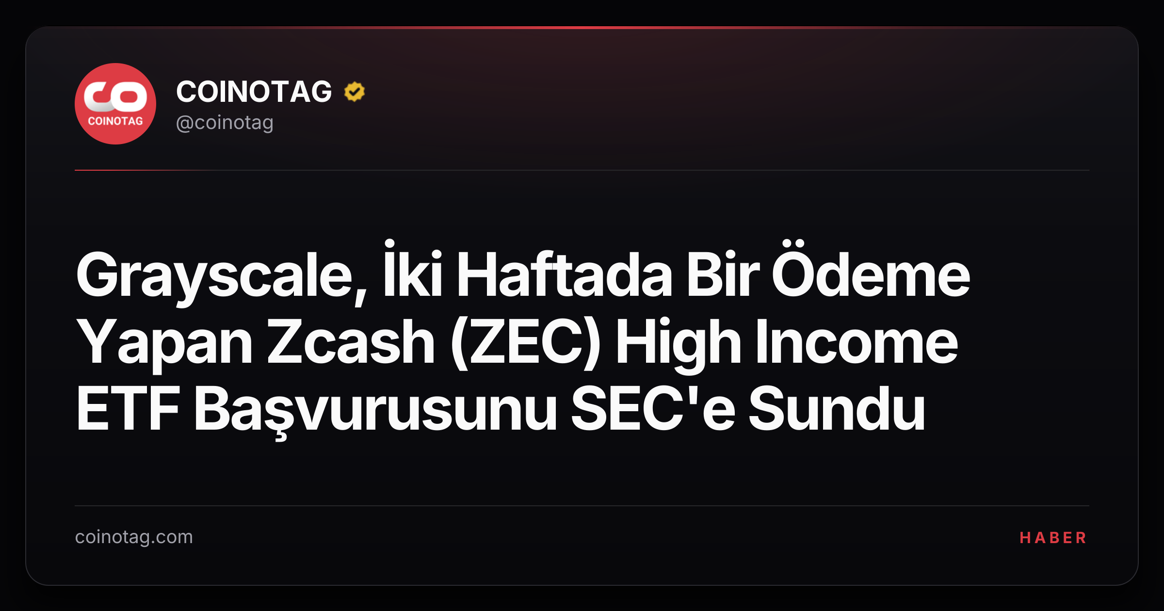 Grayscale, İki Haftada Bir Ödeme Yapan Zcash (ZEC) High Income ETF Başvurusunu SEC'e Sundu