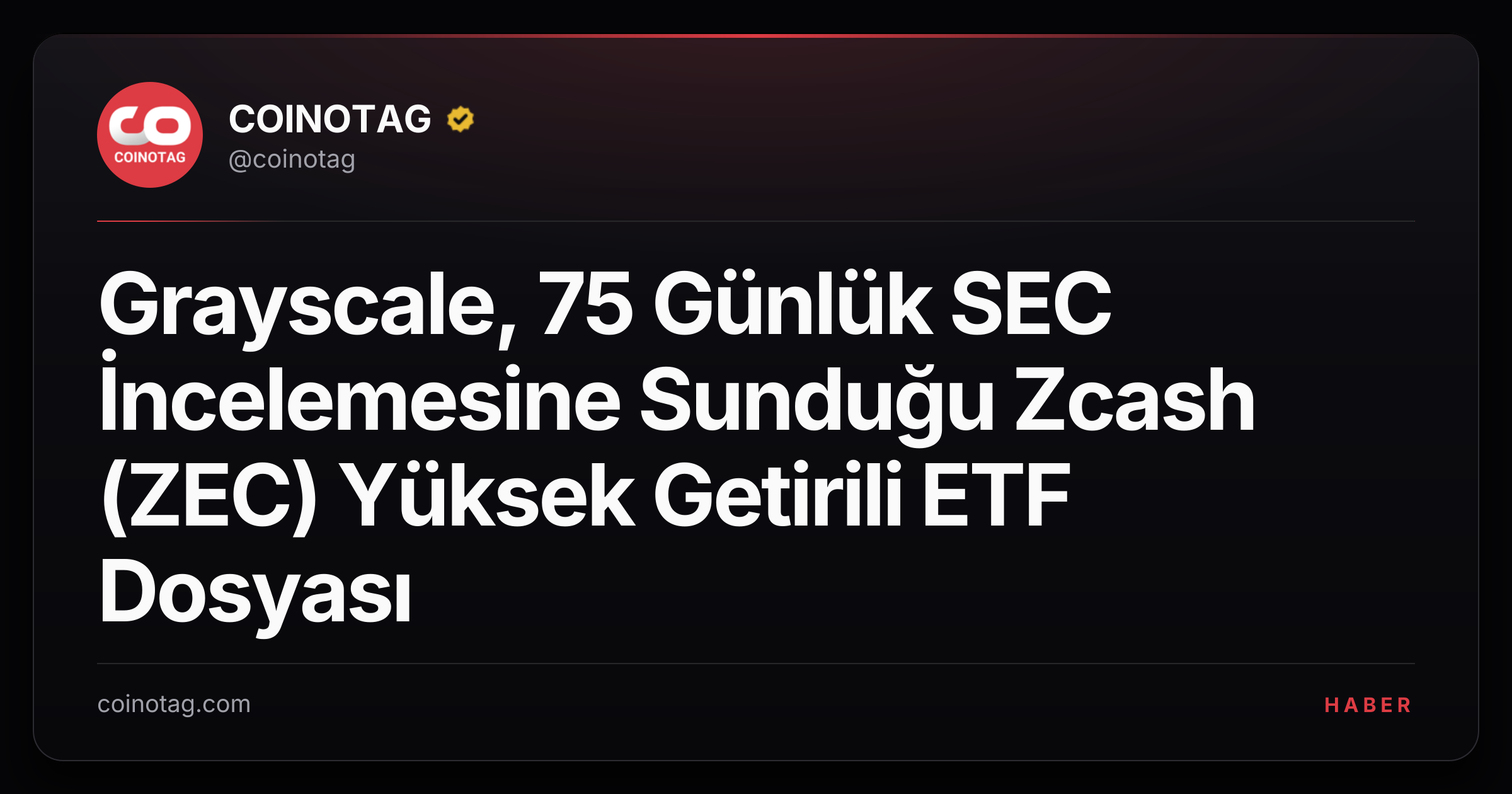 Grayscale, 75 Günlük SEC İncelemesine Sunduğu Zcash (ZEC) Yüksek Getirili ETF Dosyası