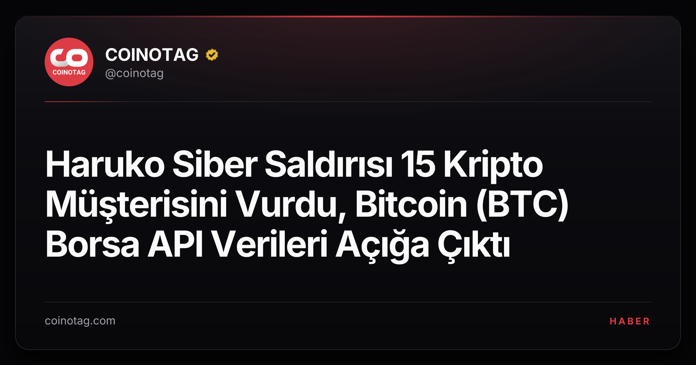 Haruko Siber Saldırısı 15 Kripto Müşterisini Vurdu, Bitcoin (BTC) Borsa API Verileri Açığa Çıktı