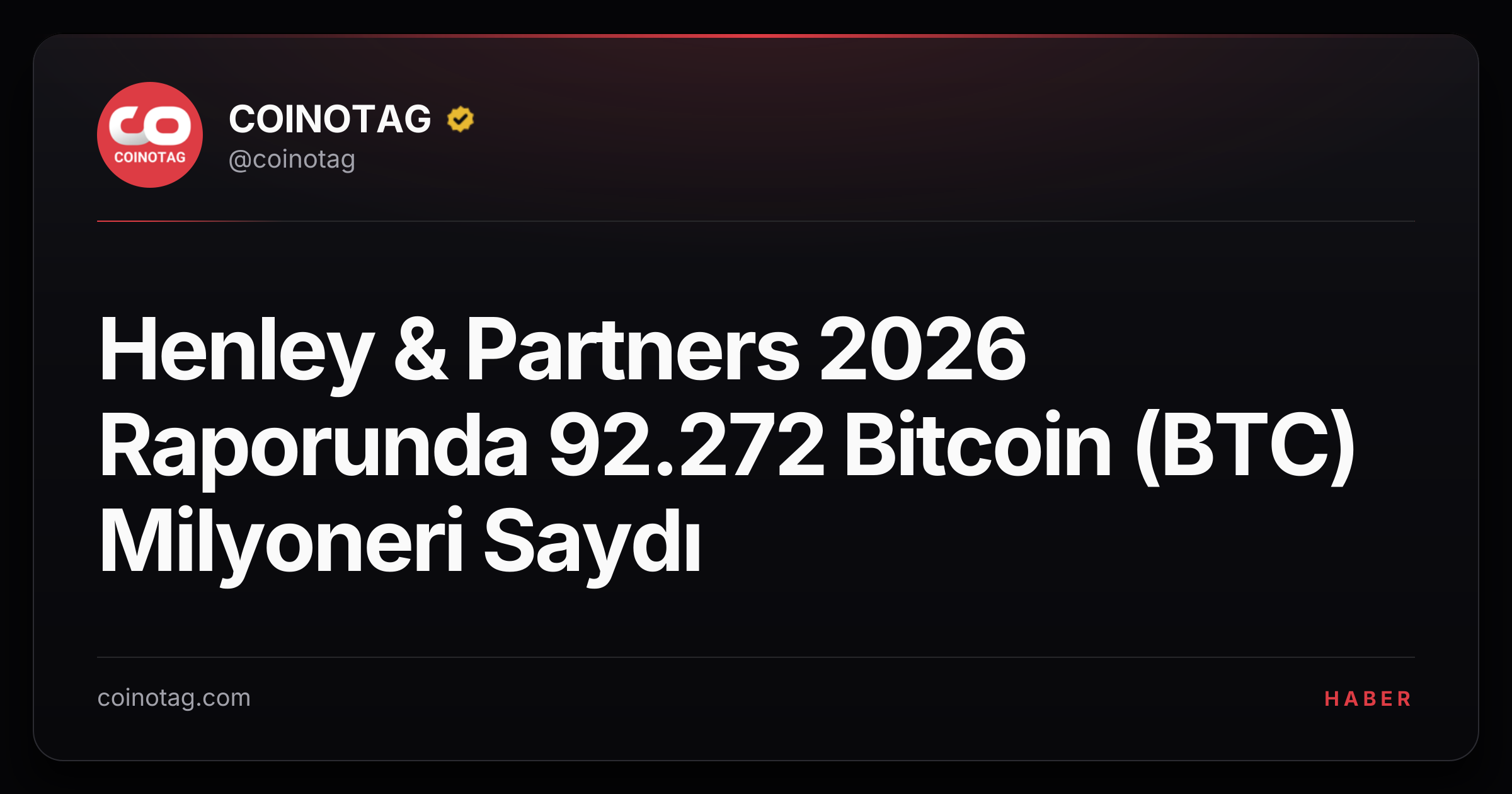 Henley & Partners 2026 Raporunda 92.272 Bitcoin (BTC) Milyoneri Saydı
