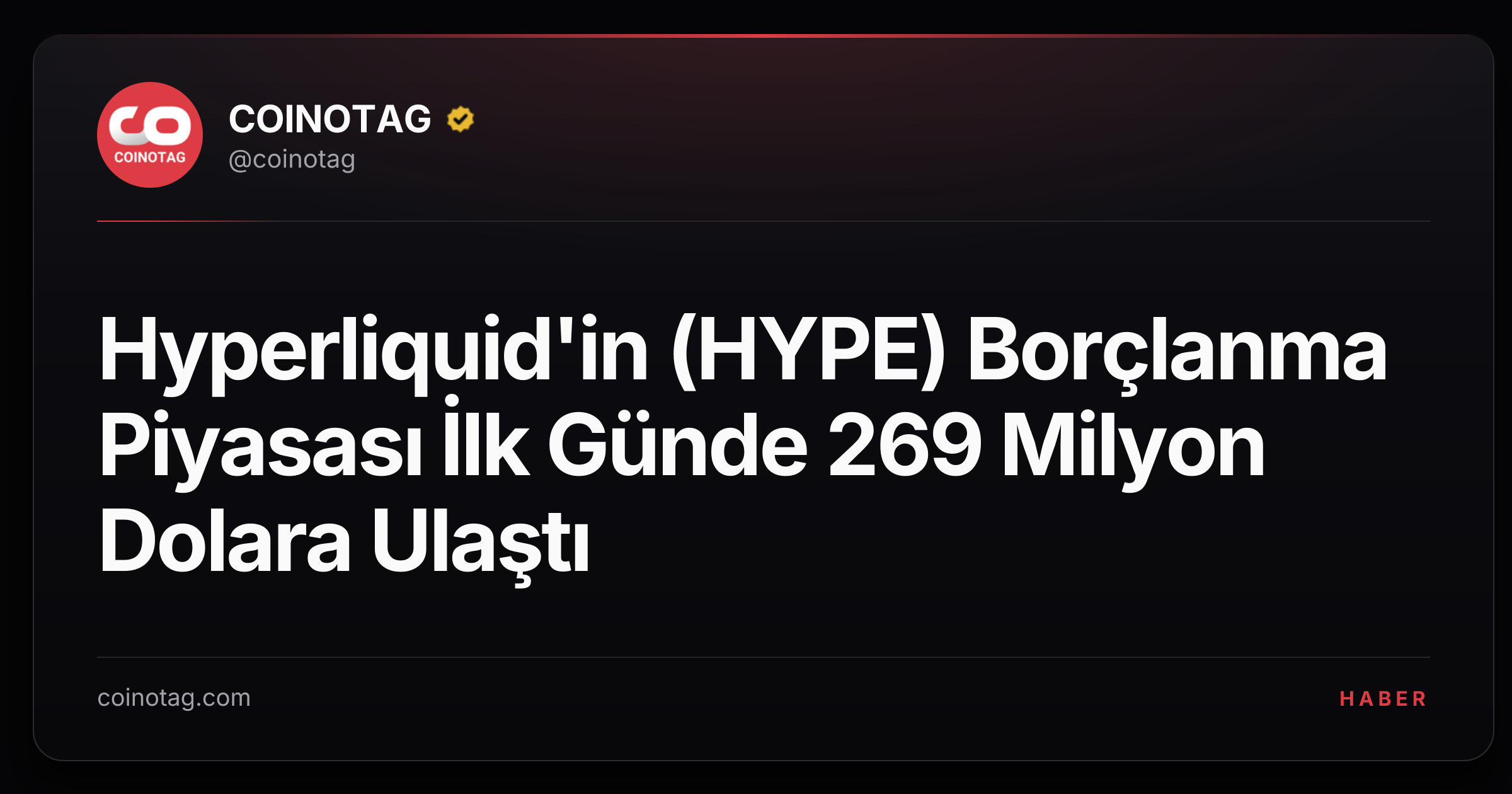 Hyperliquid'in (HYPE) Borçlanma Piyasası İlk Günde 269 Milyon Dolara Ulaştı