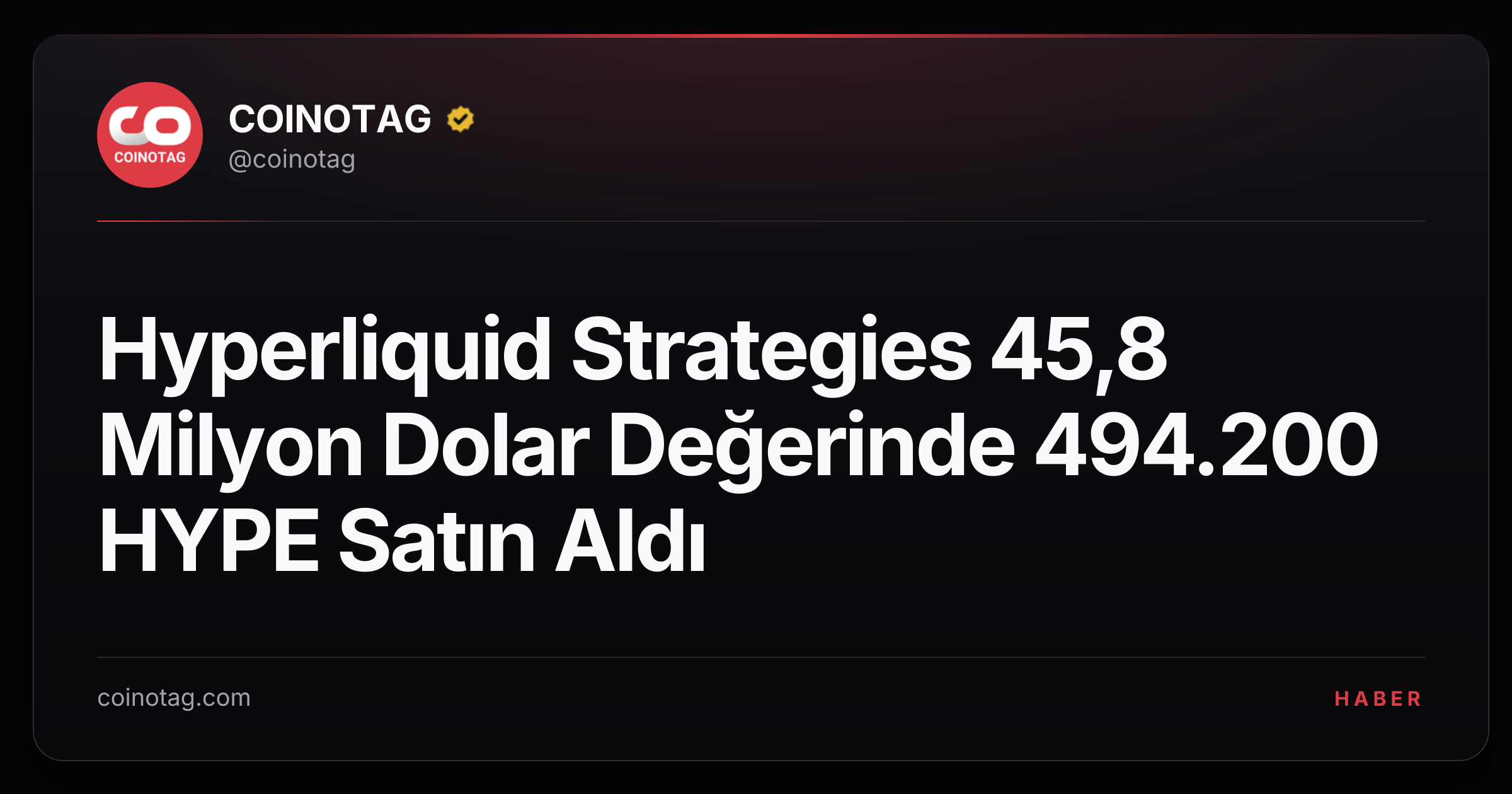 Hyperliquid Strategies 45,8 Milyon Dolar Değerinde 494.200 HYPE Satın Aldı