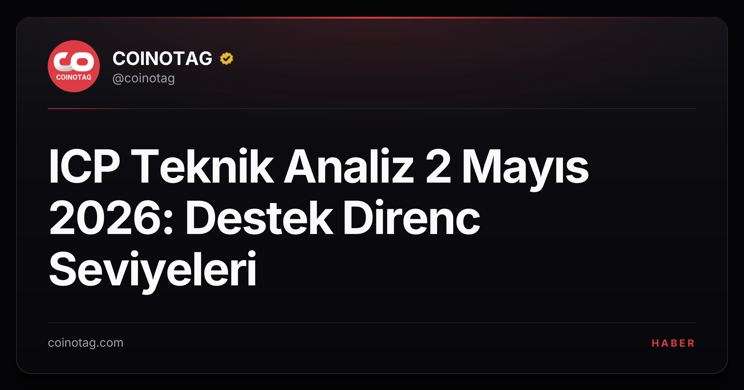 ICP Teknik Analiz 2 Mayıs 2026: Destek Direnc Seviyeleri