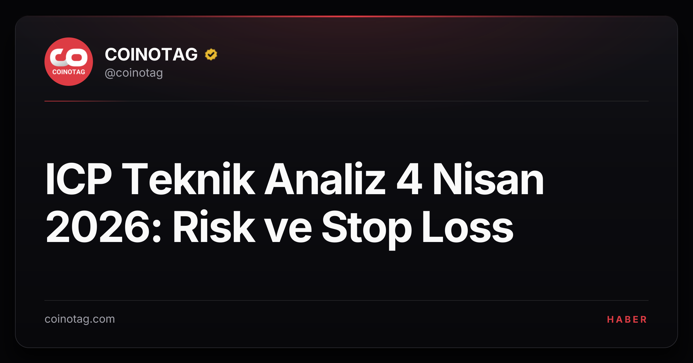 ICP Teknik Analiz 4 Nisan 2026: Risk ve Stop Loss