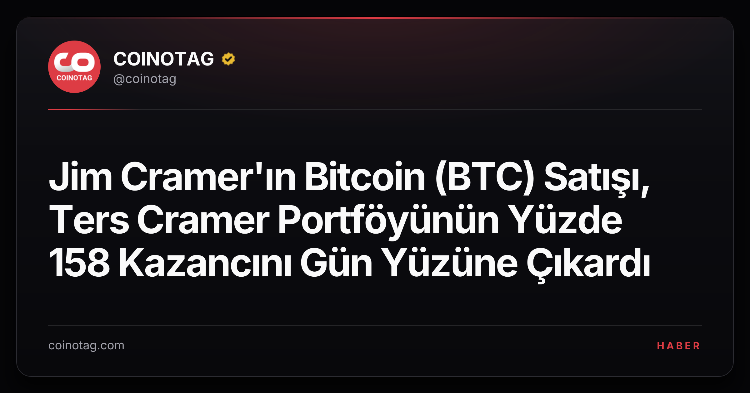 Jim Cramer'ın Bitcoin (BTC) Satışı, Ters Cramer Portföyünün Yüzde 158 Kazancını Gün Yüzüne Çıkardı