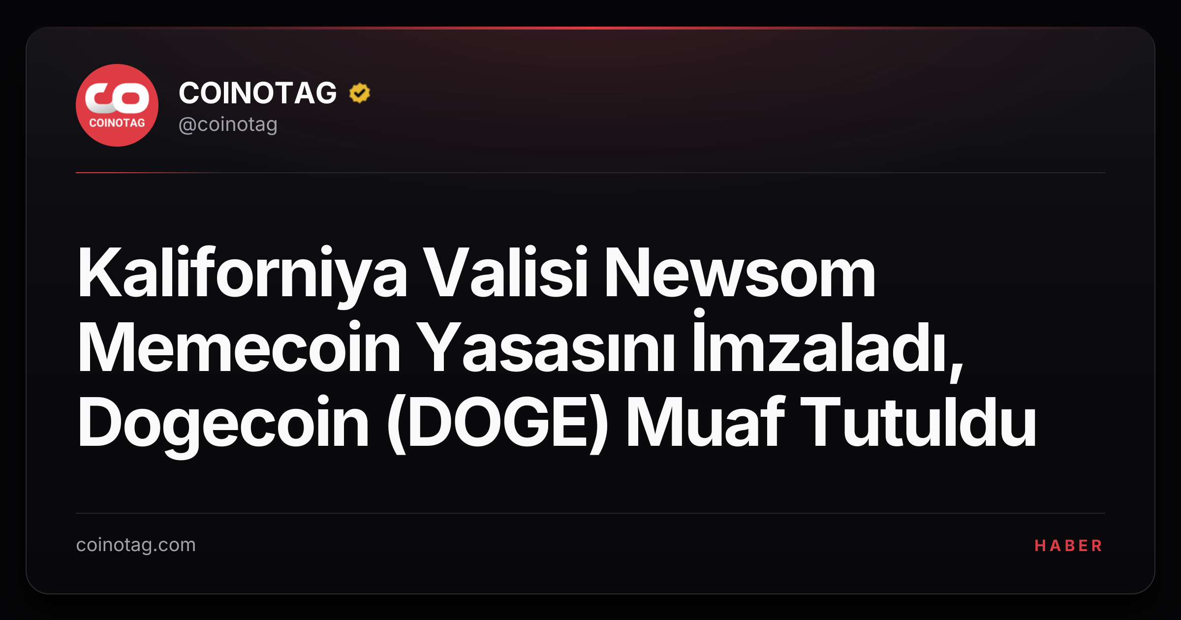 Kaliforniya Valisi Newsom Memecoin Yasasını İmzaladı, Dogecoin (DOGE) Muaf Tutuldu