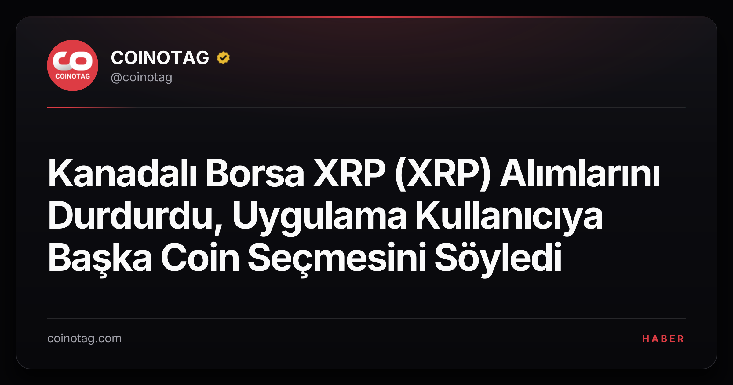 Kanadalı Borsa XRP (XRP) Alımlarını Durdurdu, Uygulama Kullanıcıya Başka Coin Seçmesini Söyledi