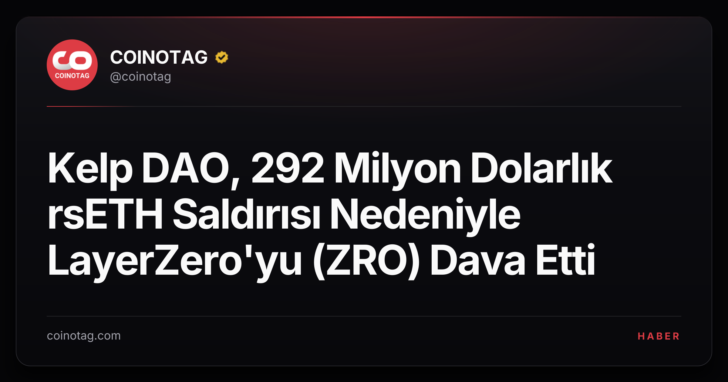 Kelp DAO, 292 Milyon Dolarlık rsETH Saldırısı Nedeniyle LayerZero'yu (ZRO) Dava Etti