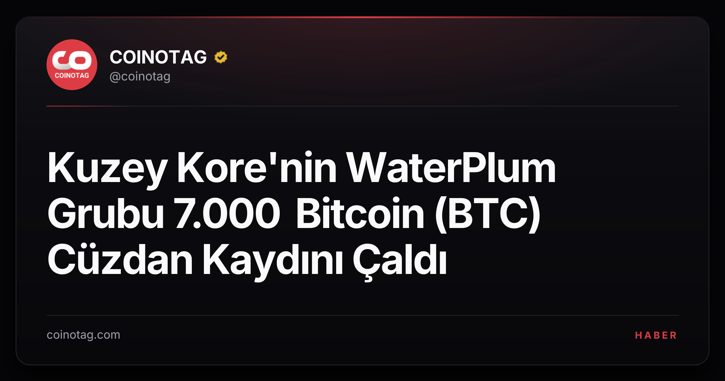 Kuzey Kore'nin WaterPlum Grubu 7.000 Bitcoin (BTC) Cüzdan Kaydını Çaldı