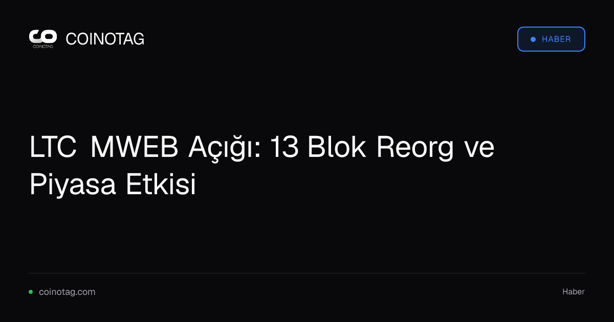 LTC MWEB Açığı: 13 Blok Reorg ve Piyasa Etkisi
