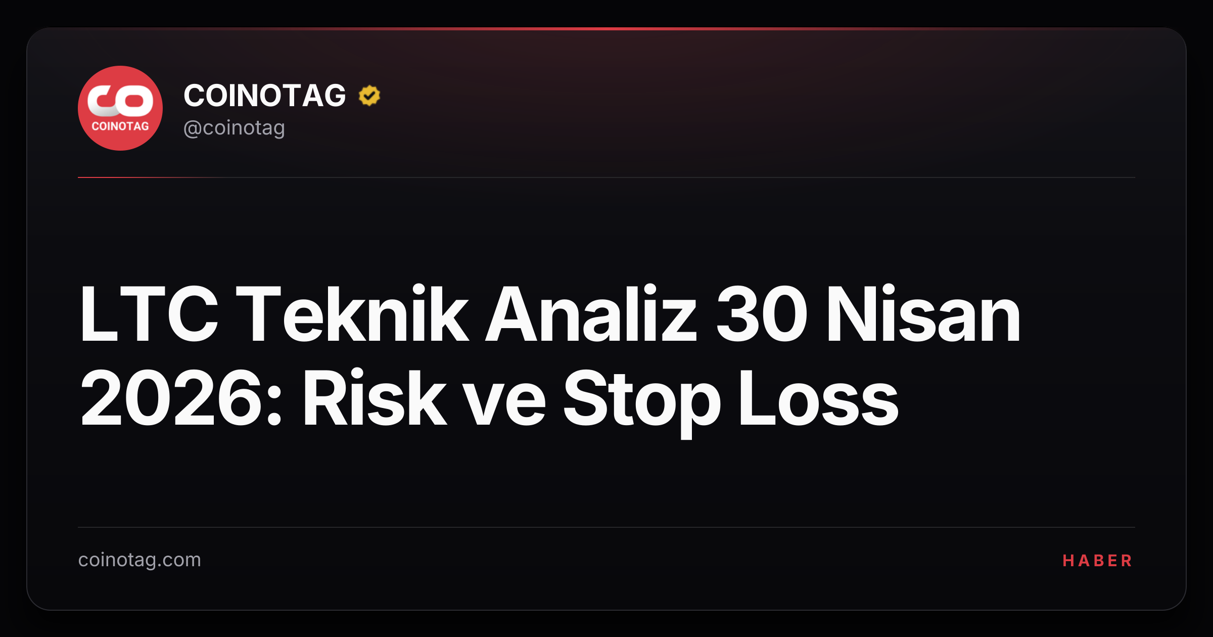 LTC Teknik Analiz 30 Nisan 2026: Risk ve Stop Loss