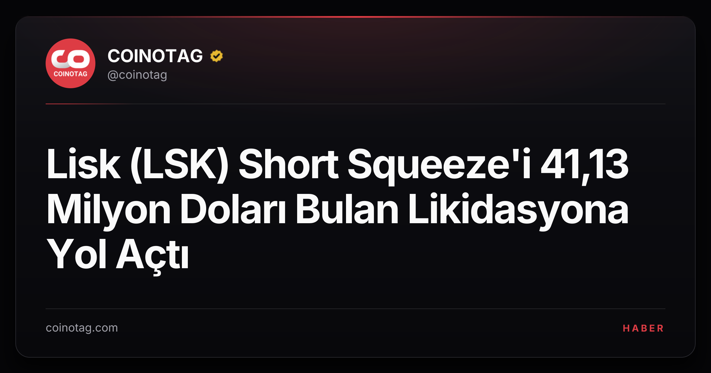 Lisk (LSK) Short Squeeze'i 41,13 Milyon Doları Bulan Likidasyona Yol Açtı