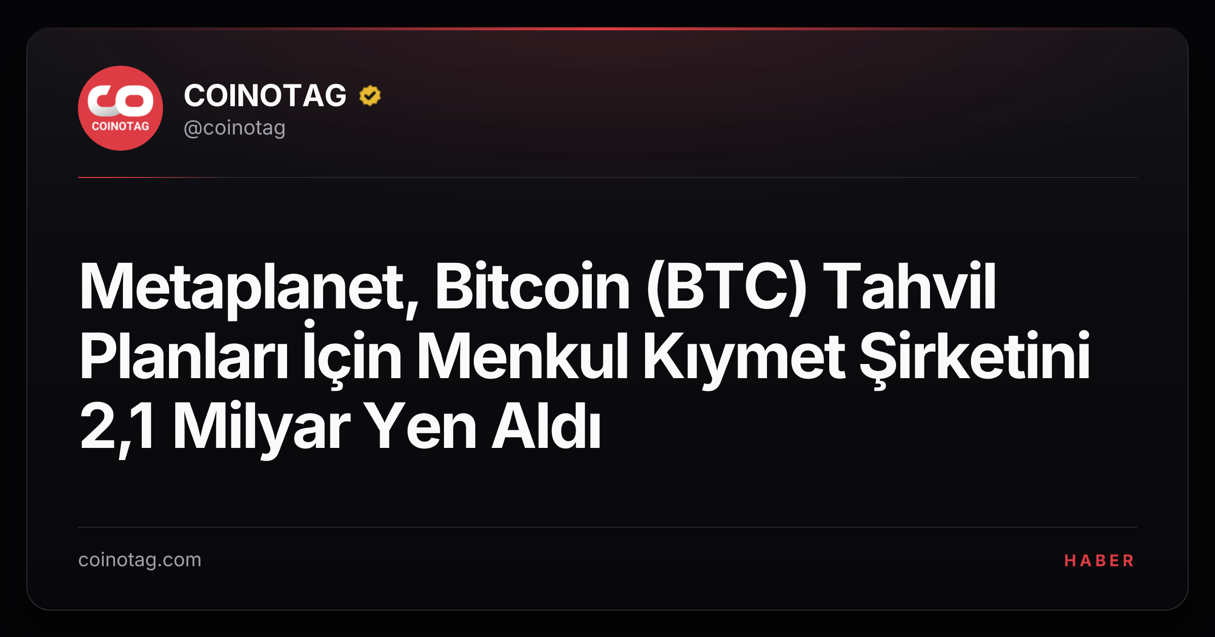 Metaplanet, Bitcoin (BTC) Tahvil Planları İçin Menkul Kıymet Şirketini 2,1 Milyar Yen Aldı