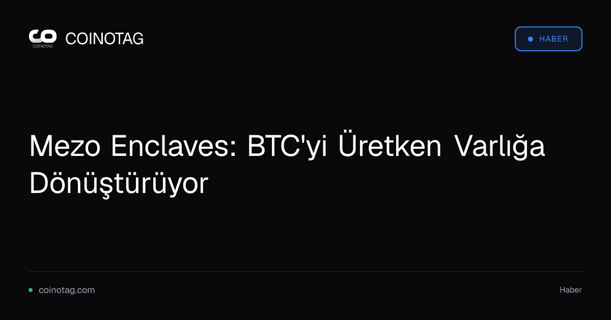 Mezo Enclaves: BTC'yi Üretken Varlığa Dönüştürüyor