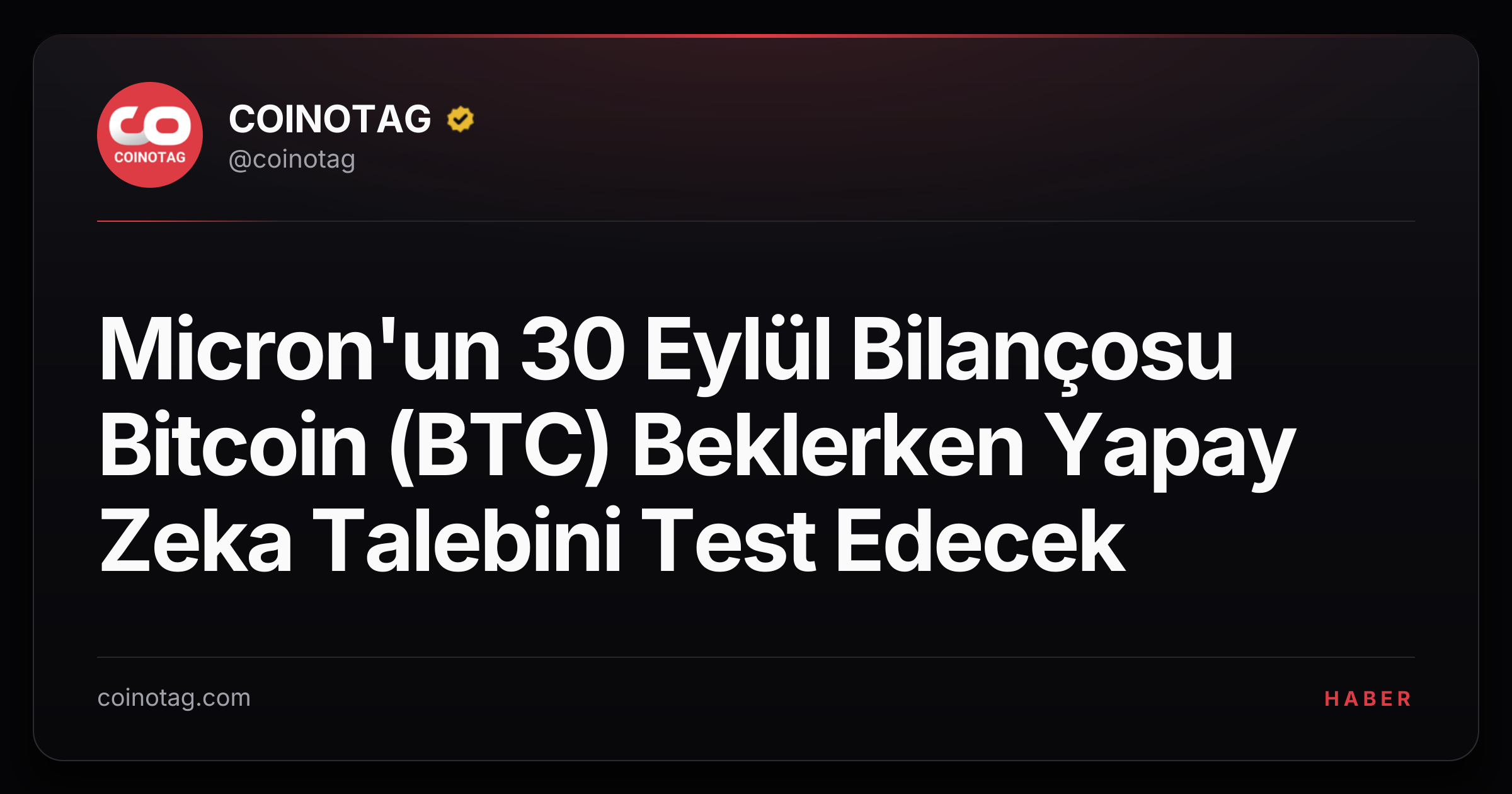 Micron'un 30 Eylül Bilançosu Bitcoin (BTC) Beklerken Yapay Zeka Talebini Test Edecek