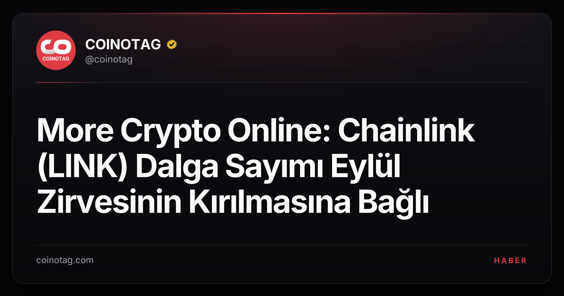 More Crypto Online: Chainlink (LINK) Dalga Sayımı Eylül Zirvesinin Kırılmasına Bağlı