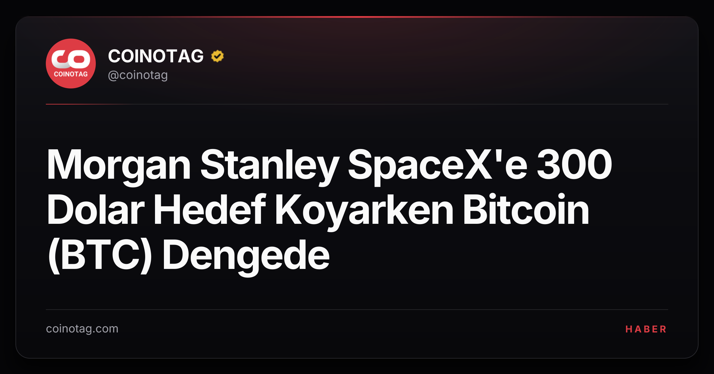 Morgan Stanley SpaceX'e 300 Dolar Hedef Koyarken Bitcoin (BTC) Dengede
