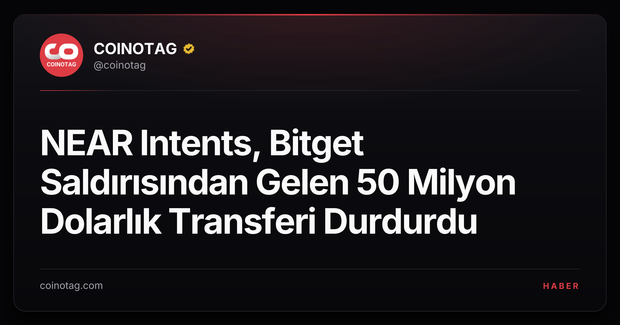 NEAR Intents, Bitget Saldırısından Gelen 50 Milyon Dolarlık Transferi Durdurdu