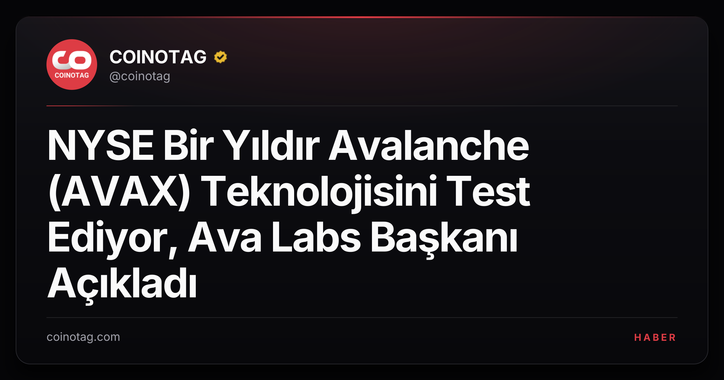 NYSE Bir Yıldır Avalanche (AVAX) Teknolojisini Test Ediyor, Ava Labs Başkanı Açıkladı