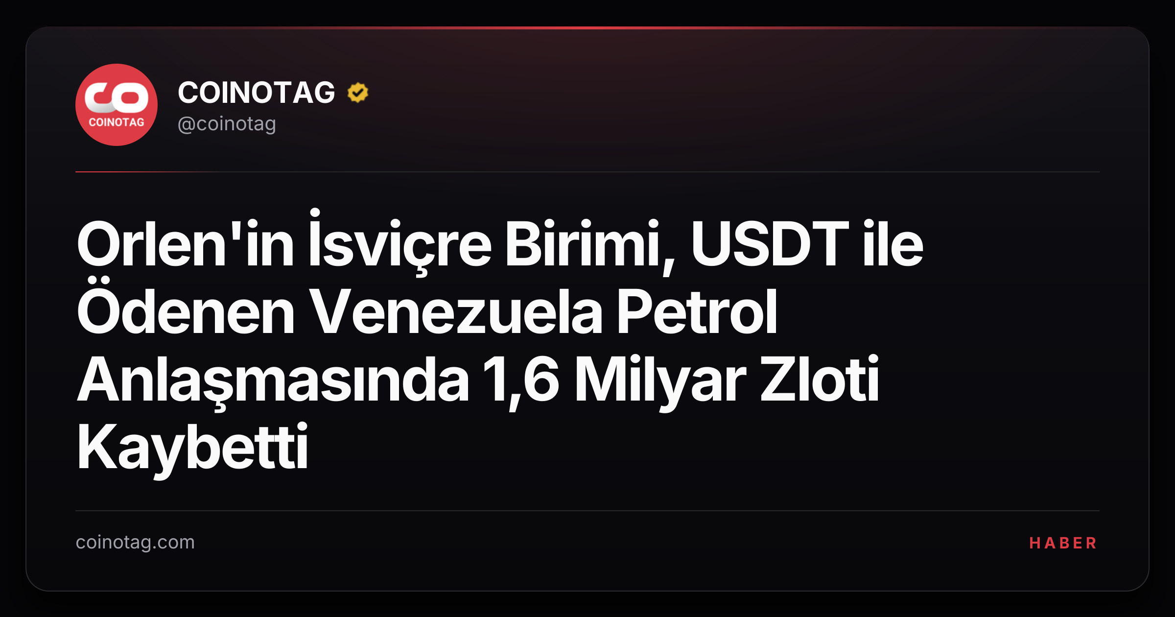 Orlen'in İsviçre Birimi, USDT ile Ödenen Venezuela Petrol Anlaşmasında 1,6 Milyar Zloti Kaybetti