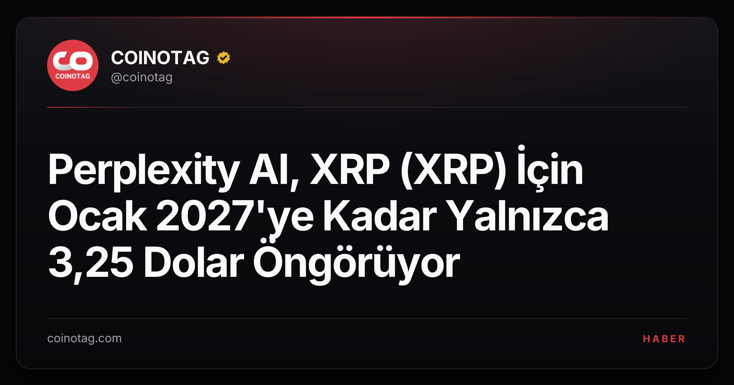 Perplexity AI, XRP (XRP) İçin Ocak 2027'ye Kadar Yalnızca 3,25 Dolar Öngörüyor