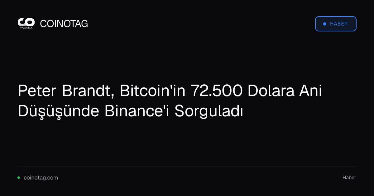 Peter Brandt, Bitcoin'in 72.500 Dolara Ani Düşüşünde Binance'i Sorguladı
