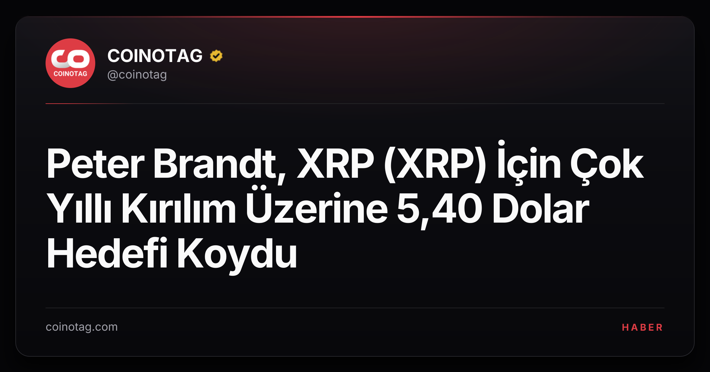 Peter Brandt, XRP (XRP) İçin Çok Yıllı Kırılım Üzerine 5,40 Dolar Hedefi Koydu