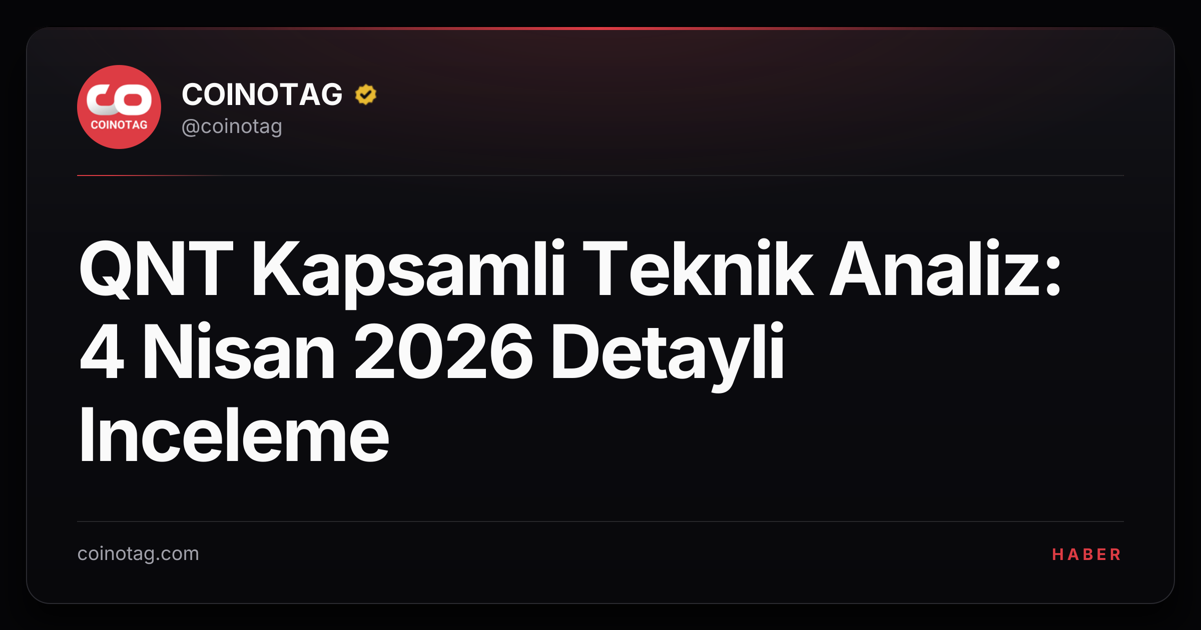 QNT Kapsamli Teknik Analiz: 4 Nisan 2026 Detayli Inceleme