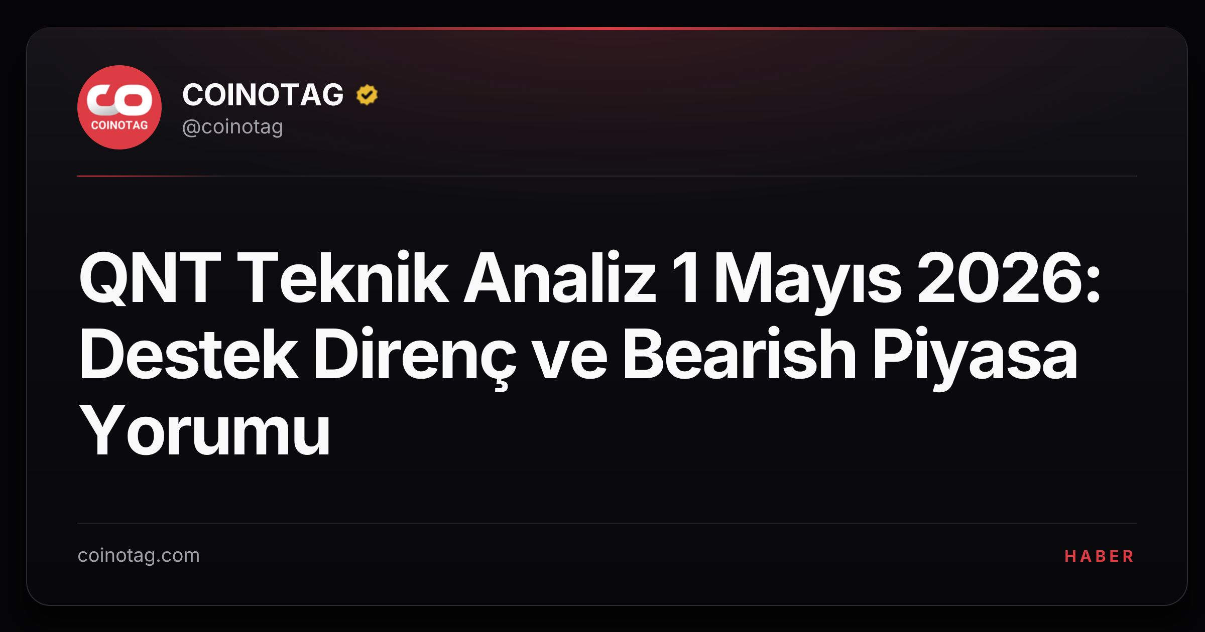 QNT Teknik Analiz 1 Mayıs 2026: Destek Direnç ve Bearish Piyasa Yorumu