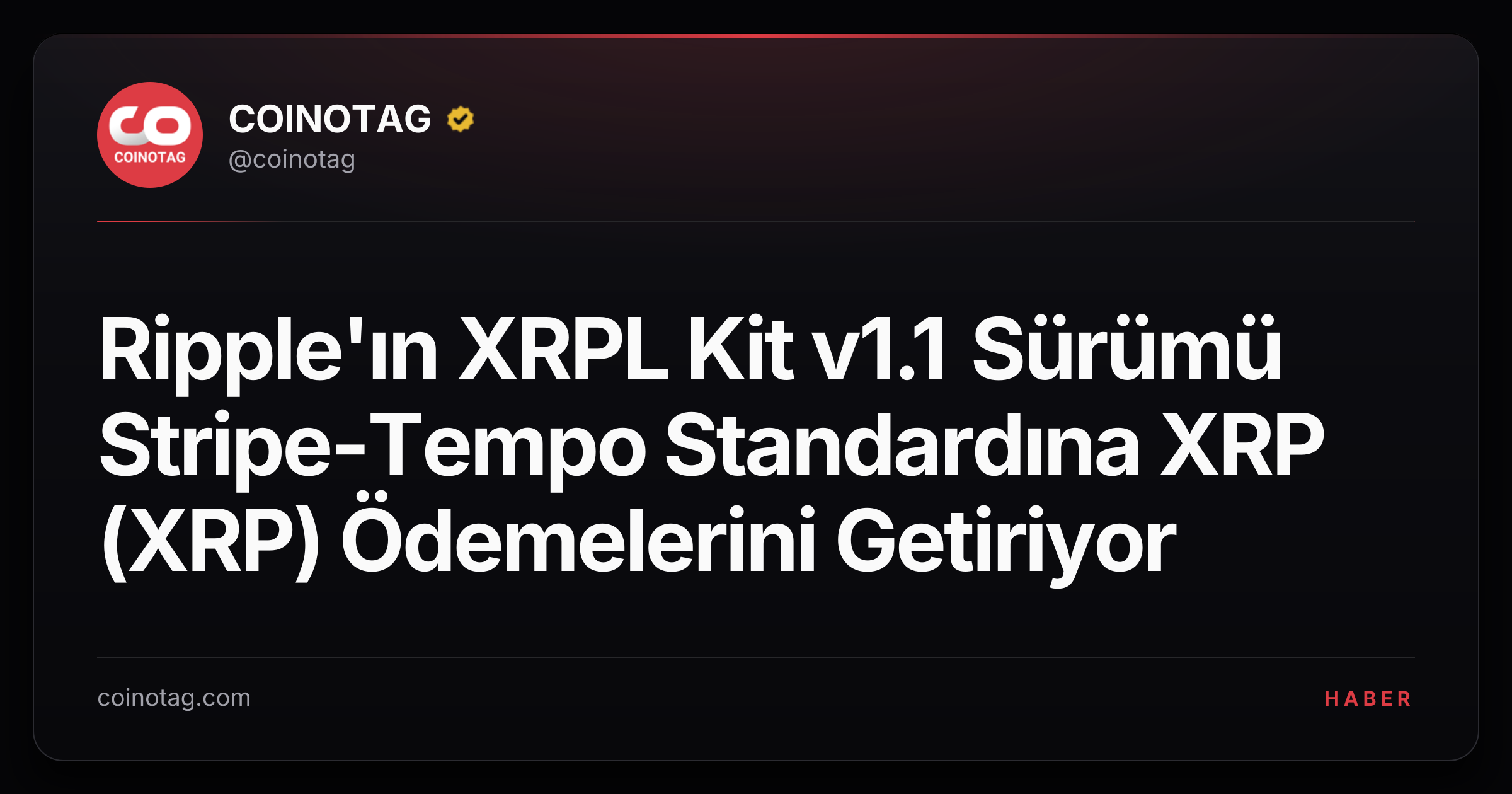 Ripple'ın XRPL Kit v1.1 Sürümü Stripe-Tempo Standardına XRP (XRP) Ödemelerini Getiriyor