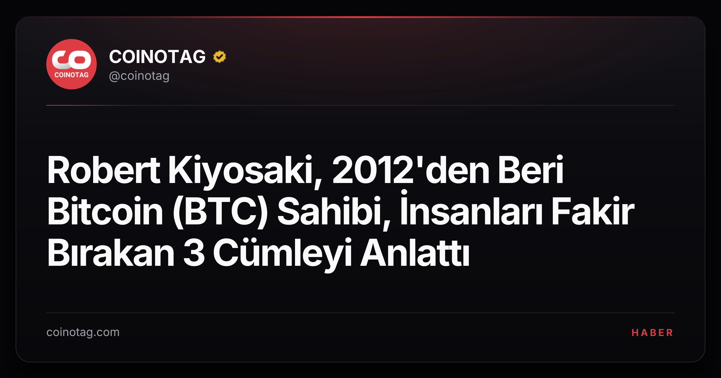 Robert Kiyosaki, 2012'den Beri Bitcoin (BTC) Sahibi, İnsanları Fakir Bırakan 3 Cümleyi Anlattı