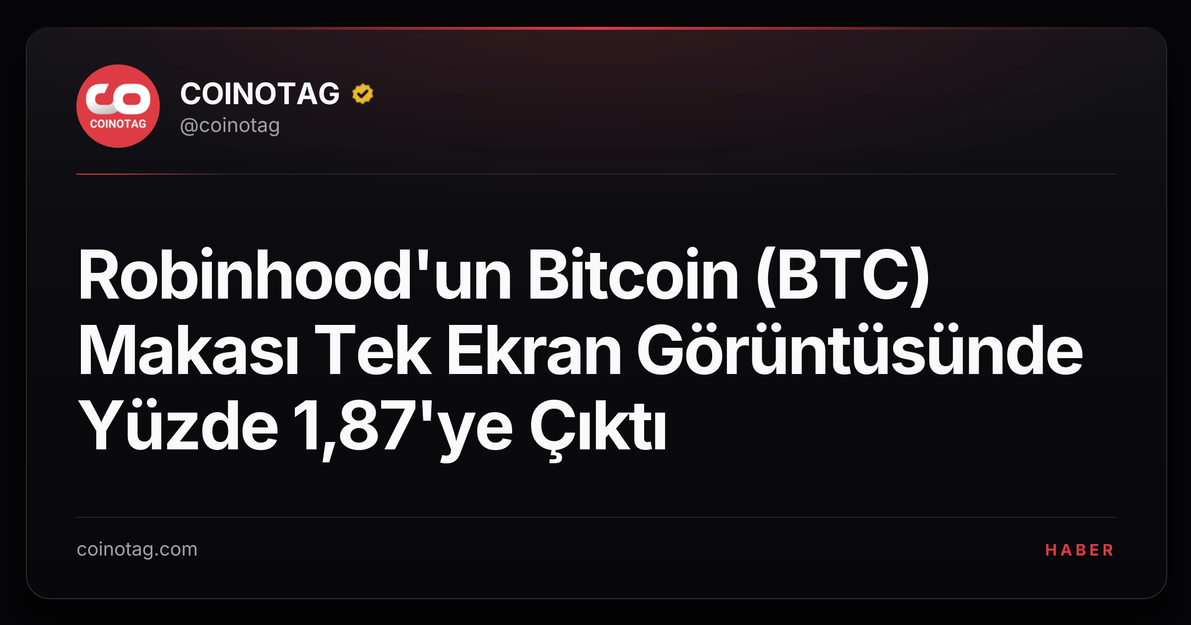 Robinhood'un Bitcoin (BTC) Makası Tek Ekran Görüntüsünde Yüzde 1,87'ye Çıktı