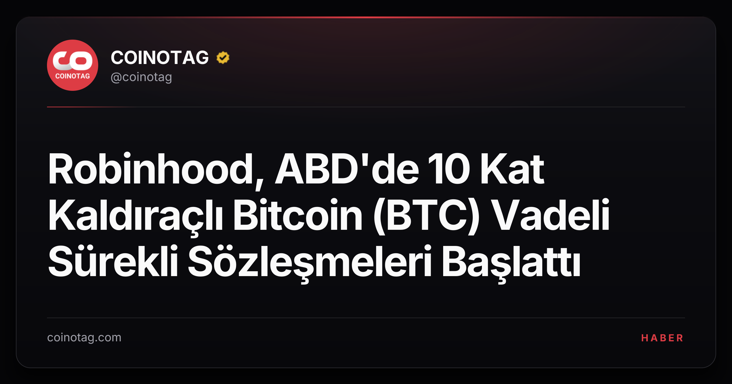 Robinhood, ABD'de 10 Kat Kaldıraçlı Bitcoin (BTC) Vadeli Sürekli Sözleşmeleri Başlattı