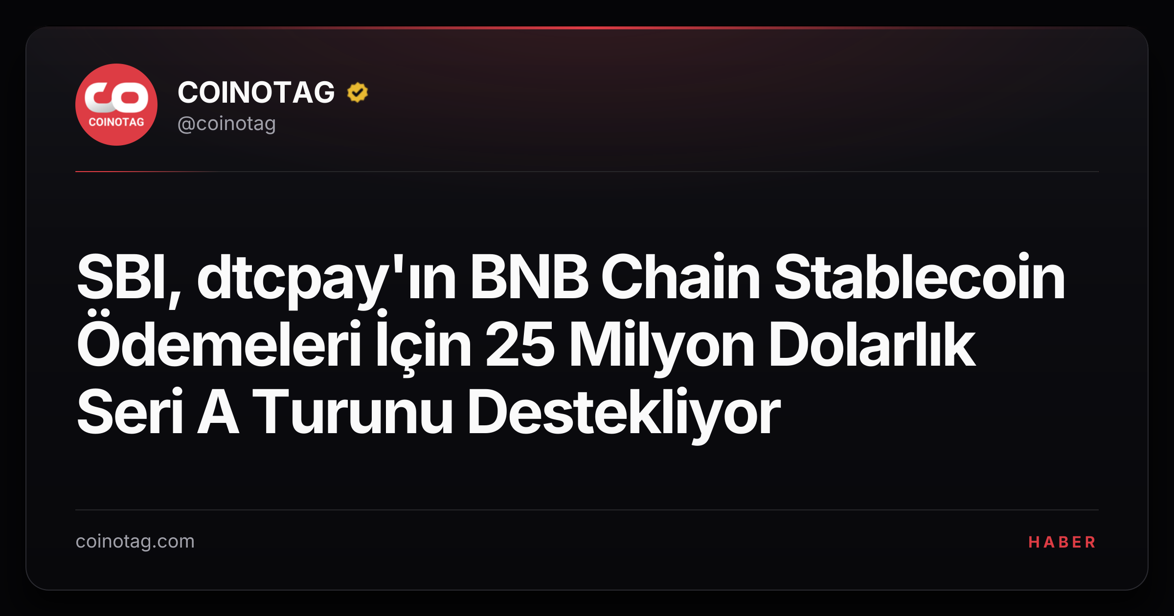 SBI, dtcpay'ın BNB Chain Stablecoin Ödemeleri İçin 25 Milyon Dolarlık Seri A Turunu Destekliyor