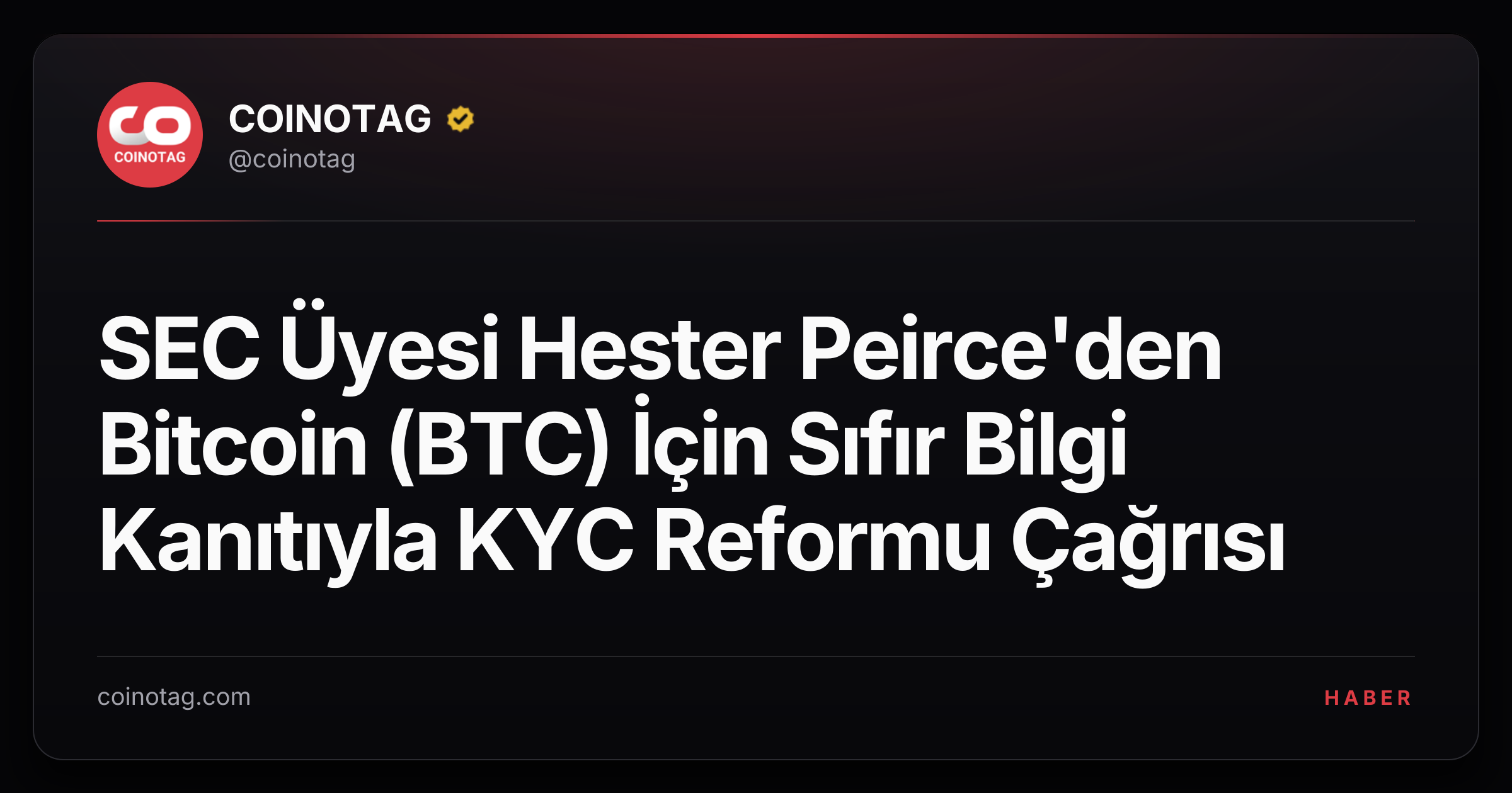 SEC Üyesi Hester Peirce'den Bitcoin (BTC) İçin Sıfır Bilgi Kanıtıyla KYC Reformu Çağrısı