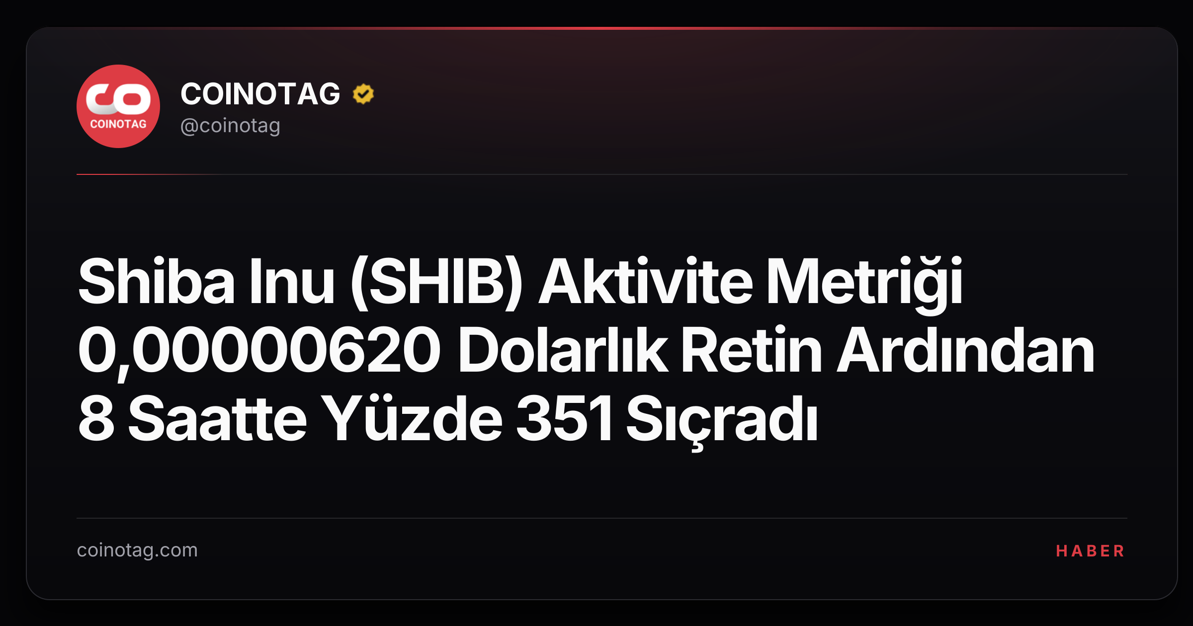 Shiba Inu (SHIB) Aktivite Metriği 0,00000620 Dolarlık Retin Ardından 8 Saatte Yüzde 351 Sıçradı