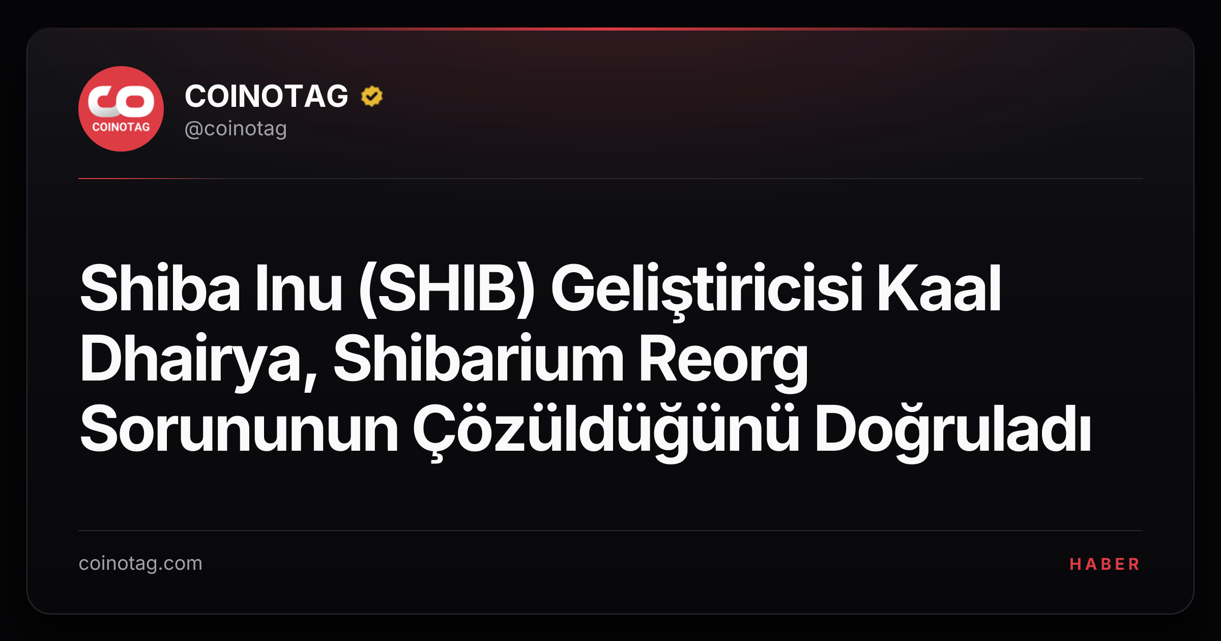 Shiba Inu (SHIB) Geliştiricisi Kaal Dhairya, Shibarium Reorg Sorununun Çözüldüğünü Doğruladı