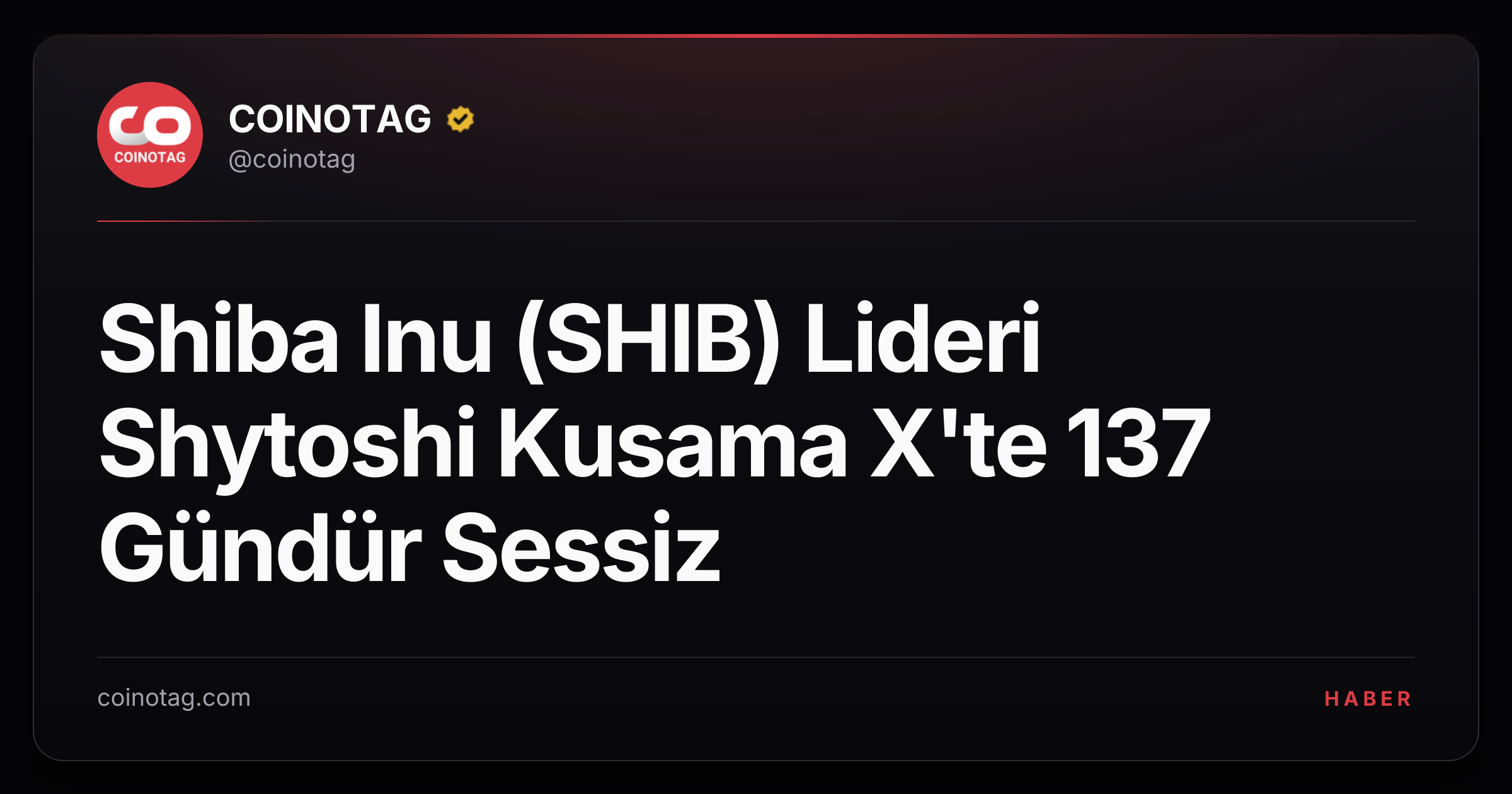 Shiba Inu (SHIB) Lideri Shytoshi Kusama X'te 137 Gündür Sessiz